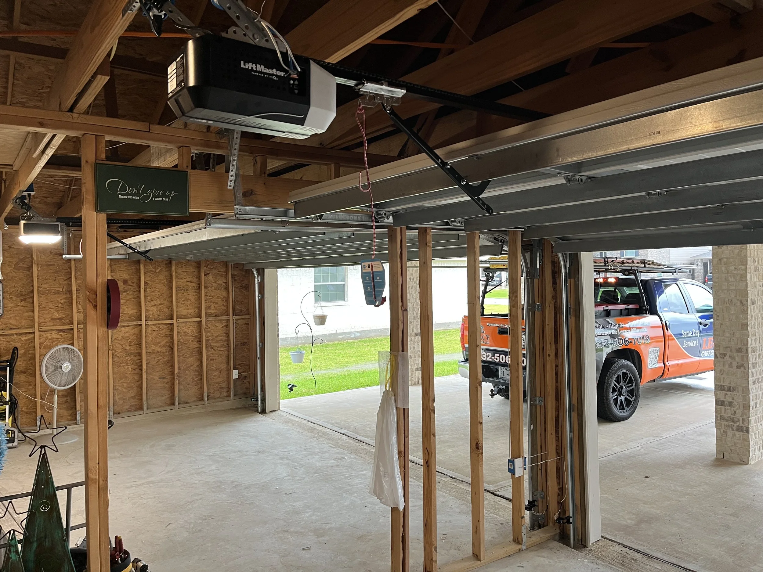 New Construction LiftMaster Installation
Professional installation of a LiftMaster chain drive opener with Wi-Fi connectivity and myQ® smart garage control. Installed by Legacy Garage Door LLC.