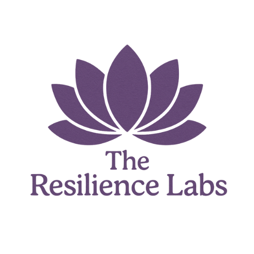 Purple lotus flower logo with the text 'The Resilience Labs' underneath.