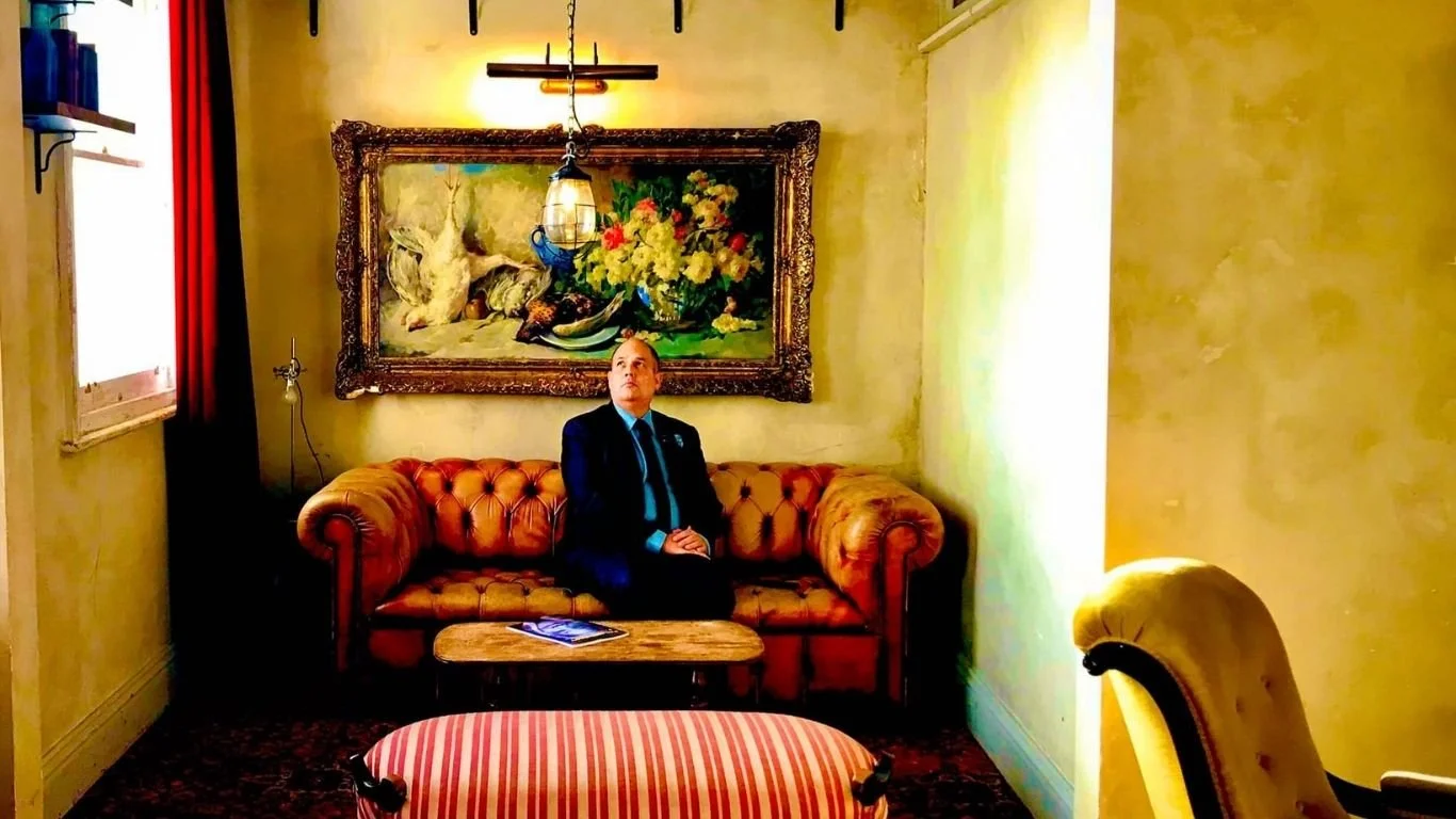 A quiet interior space suited to focused reading and thinking at the Esplanade Hotel