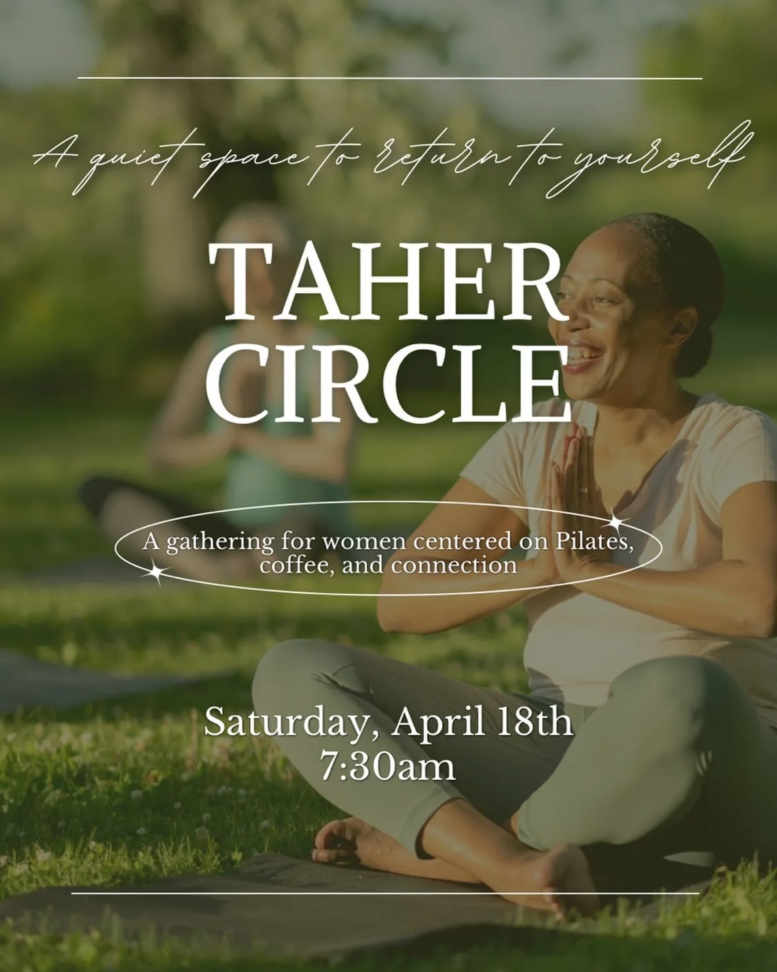 Taher Circle
This Saturday 🤍

A quiet space to return to yourself.
Movement, coffee, and connection.

A few spots remain - link in bio✨
