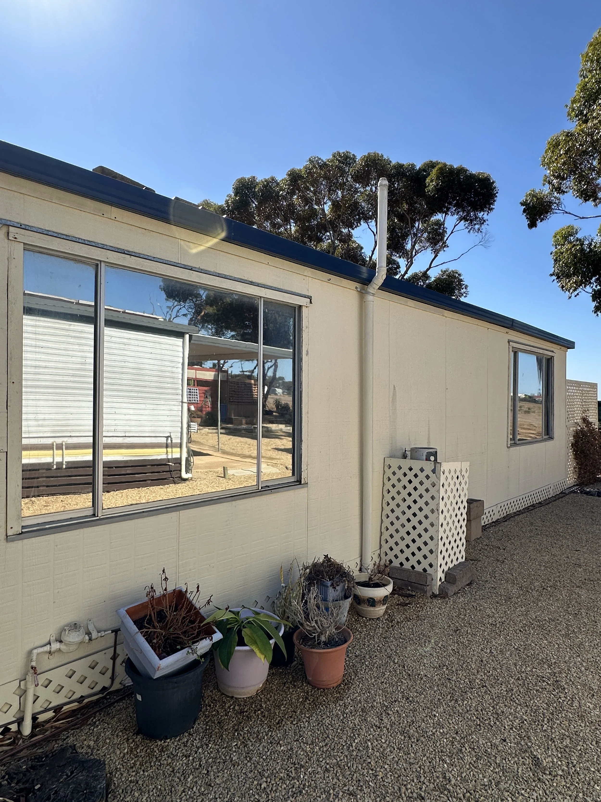 Home tinted with silver film. 