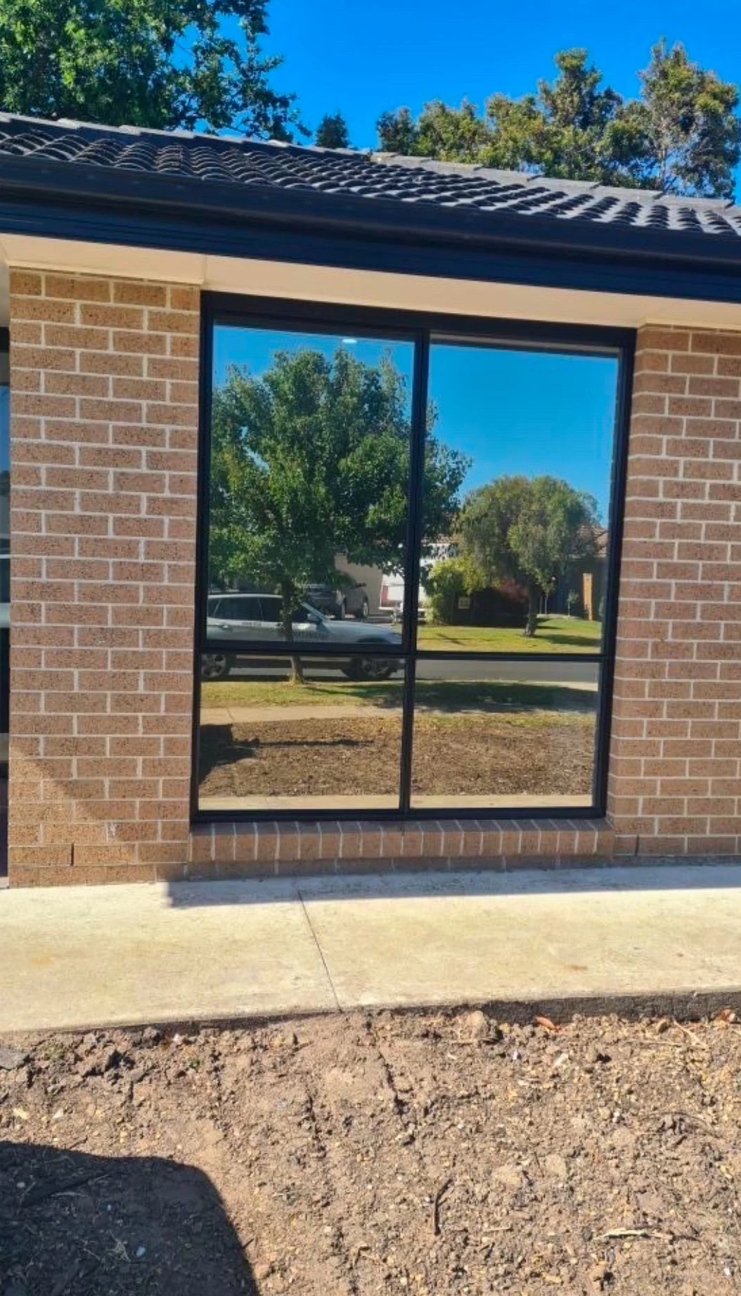 Home tinted with silver film. 