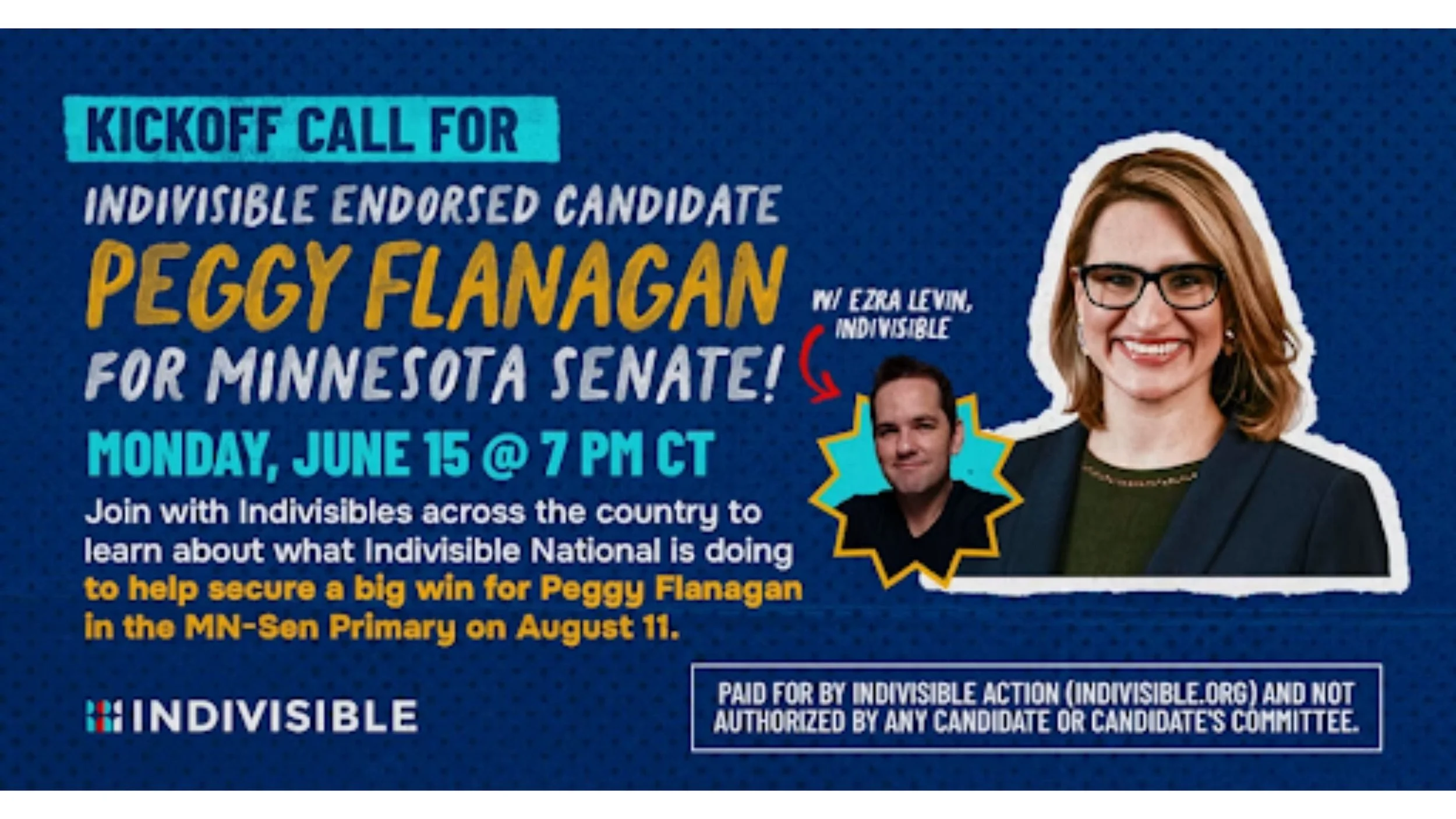 Kickoff Call for Indivisible Endorsed Candidate Peggy Flanagan