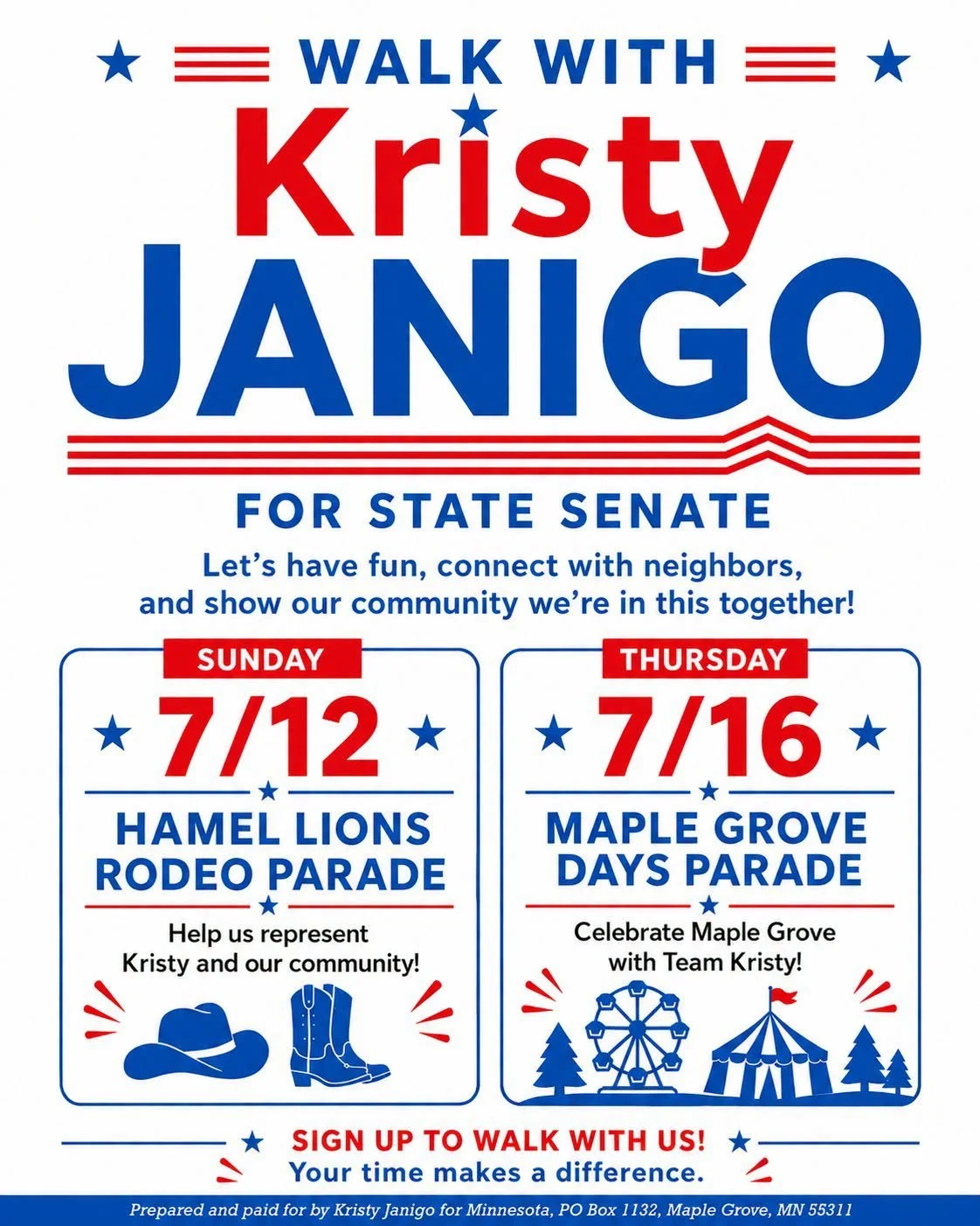 Walk with Kristy Janigo for State Senate