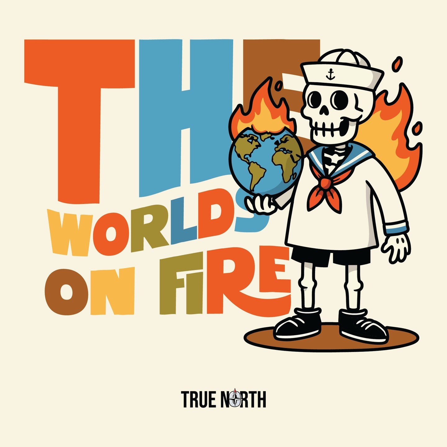 Drop 001 is live.

This is the foundation of True North &mdash; a small, intentional release built around direction, resilience, and holding steady when everything feels unstable.

Featuring The World Is On Fire alongside our core logo pieces.
Limite