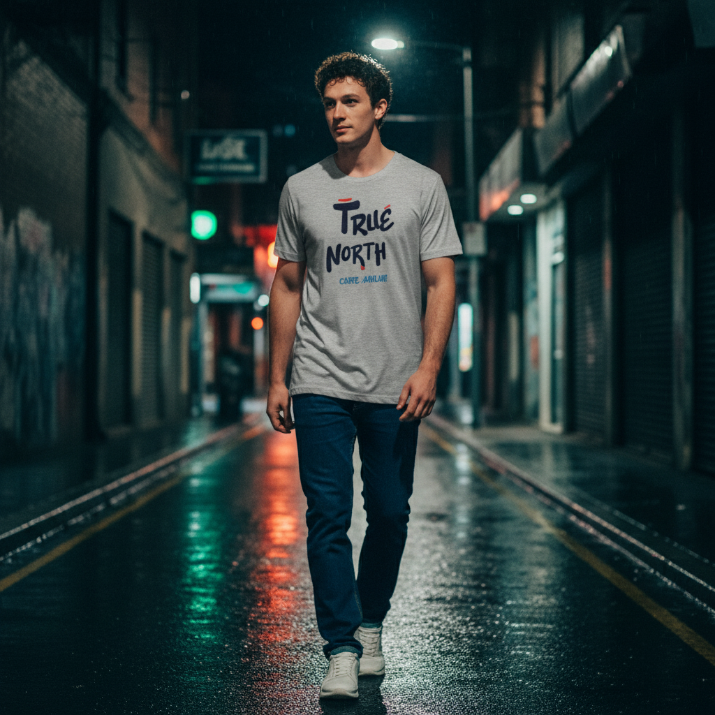 TRUE NORTH — Cross the Line Tee (Athletic Grey)