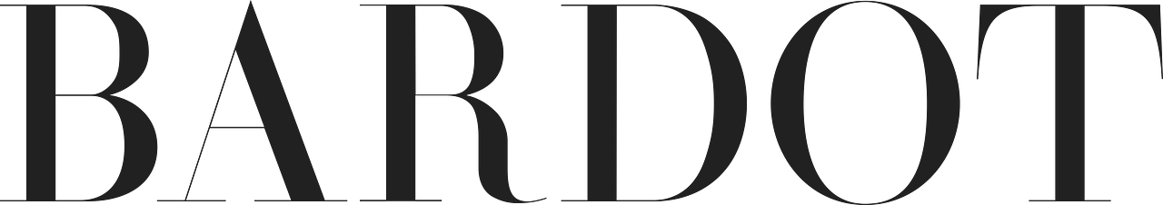 The word 'BARDOT' in large black serif font on a white background.