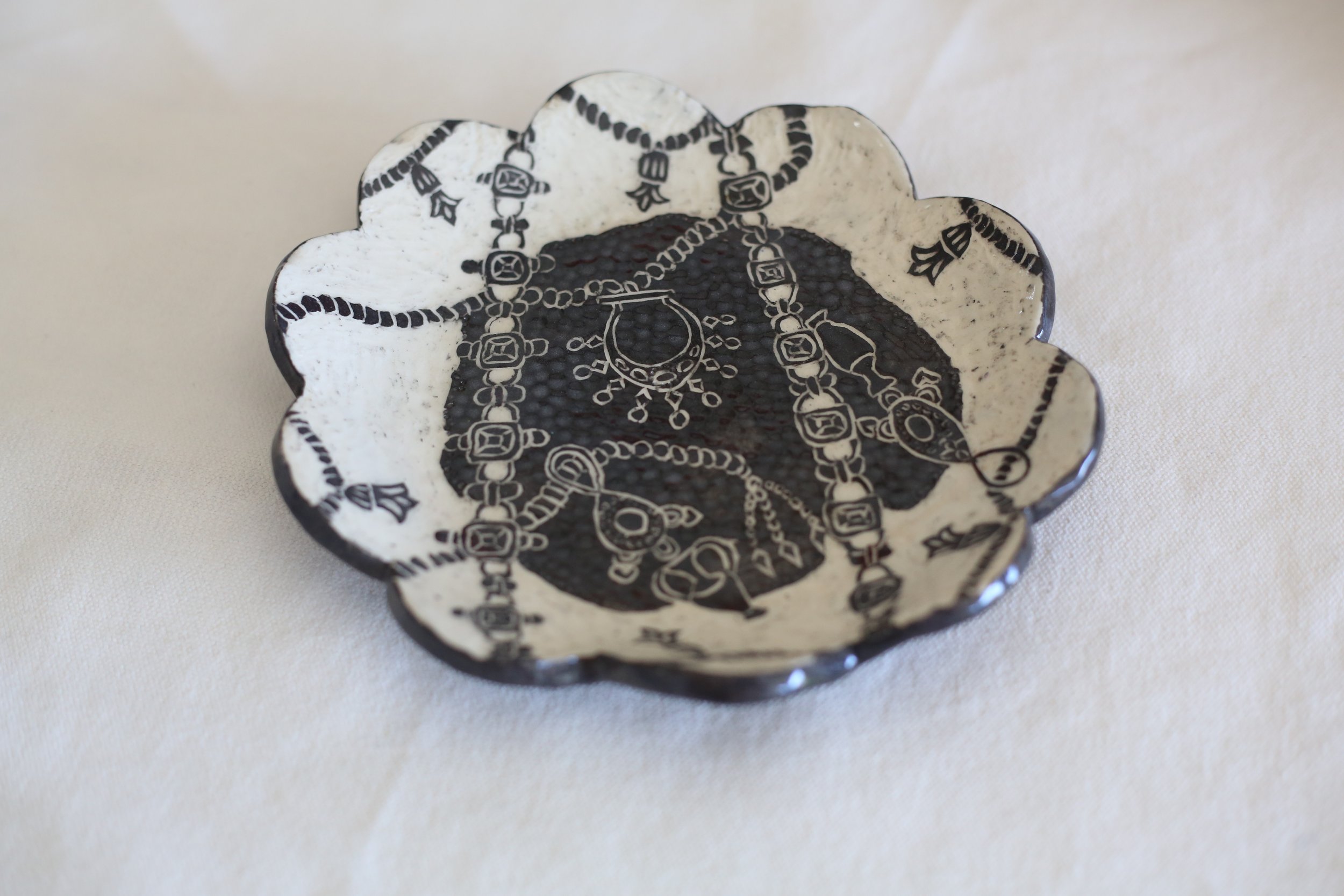 "Bejewelled" Ceramic Sgraffito Bowl