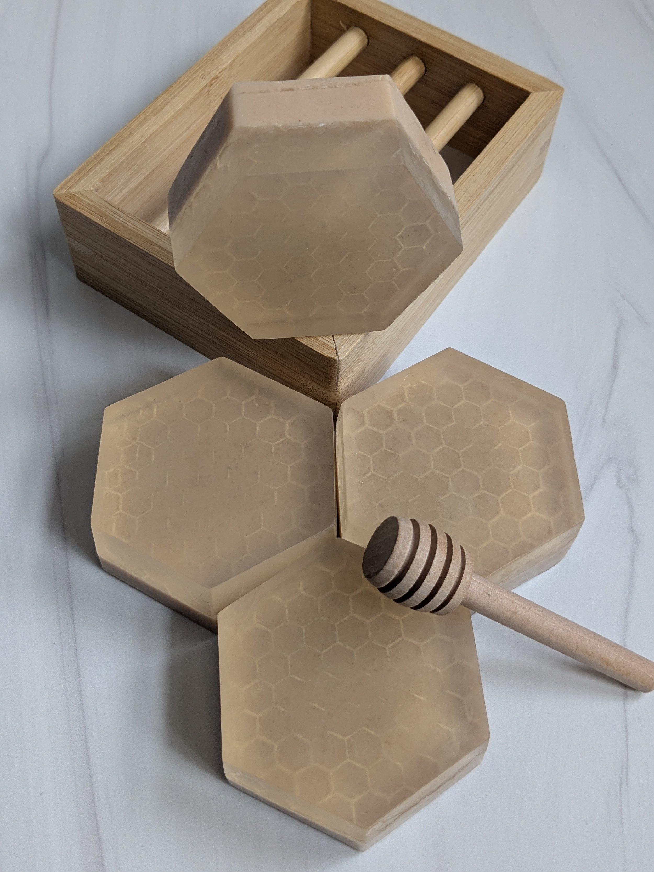 Sensory Heaven! Honey- and Oatmeal-based soaps are AS delicious smelling as the real thing tastes! 