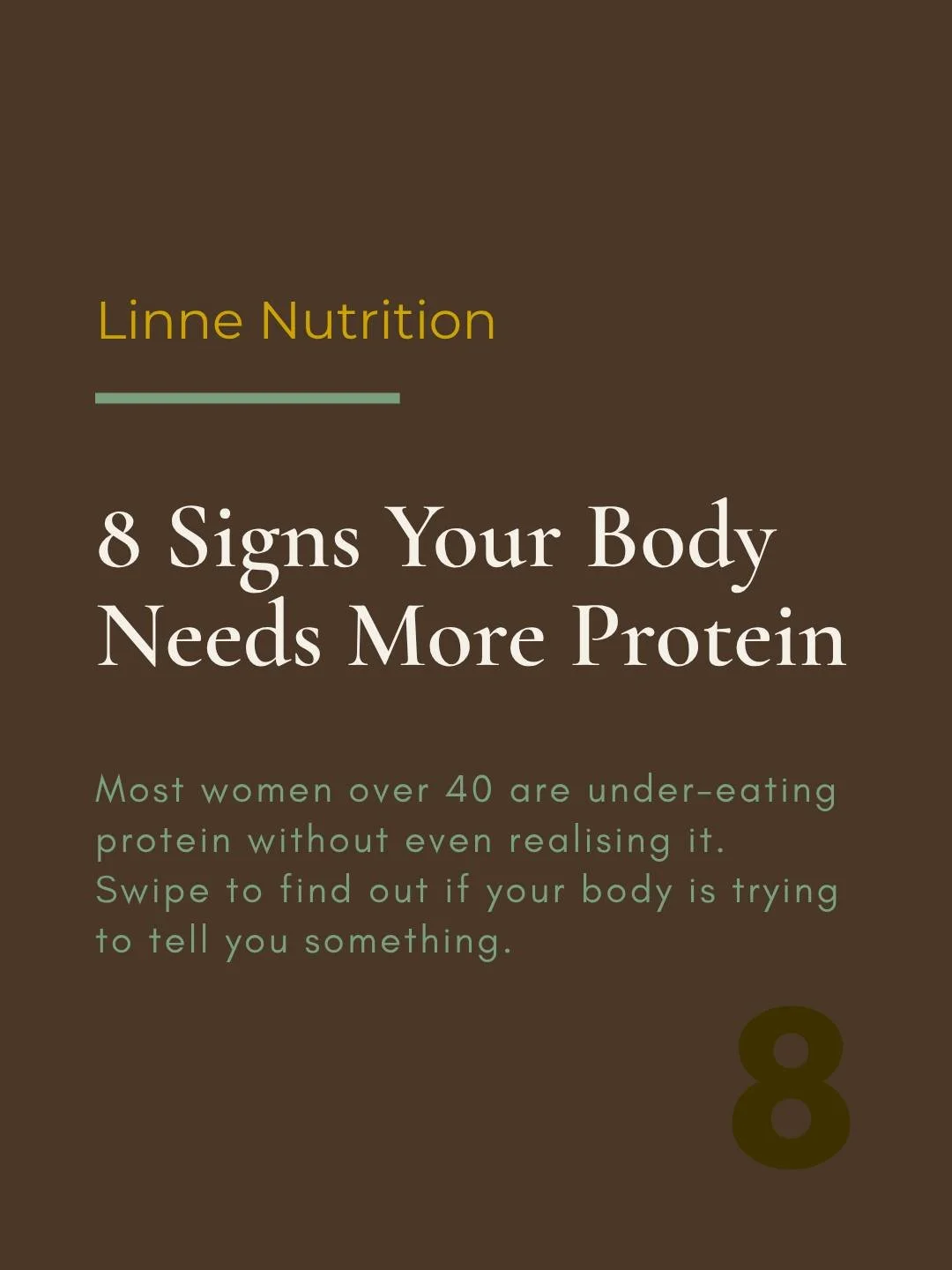 8 signs your body is asking for more protein &mdash; and most women over 40 are missing at least three of them. 👇

Protein is the most underestimated nutrient in midlife nutrition. Not because women aren't trying to eat well, but because the signs o