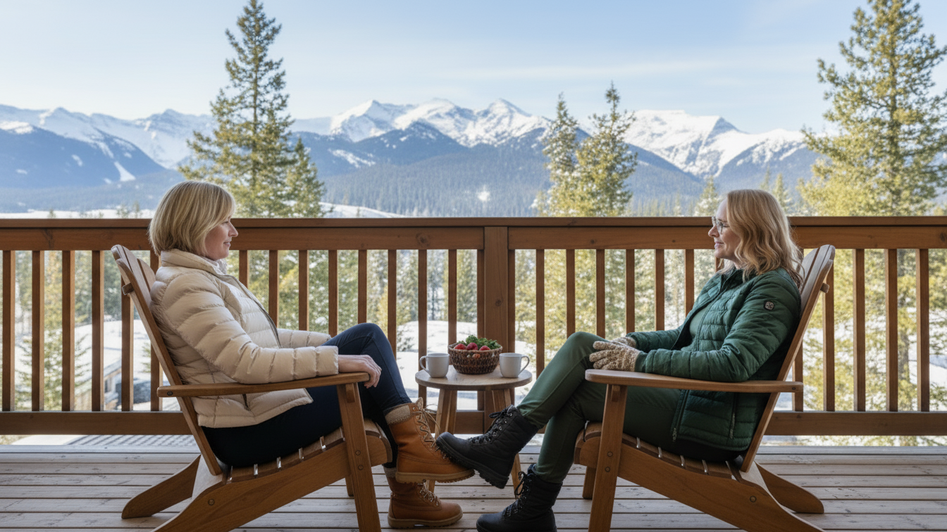 Stressfree, Alpine terrace setting