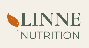 Linne Nutrition logo with a stylized orange leaf and green text