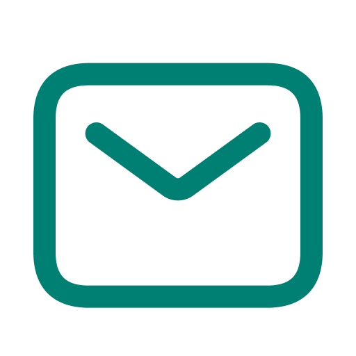 Email icon with an envelope symbol inside a rounded square outline.