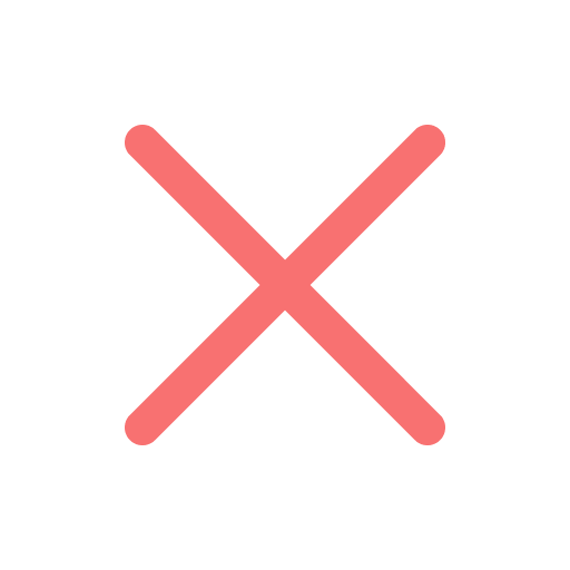 A pink X mark on a black background.