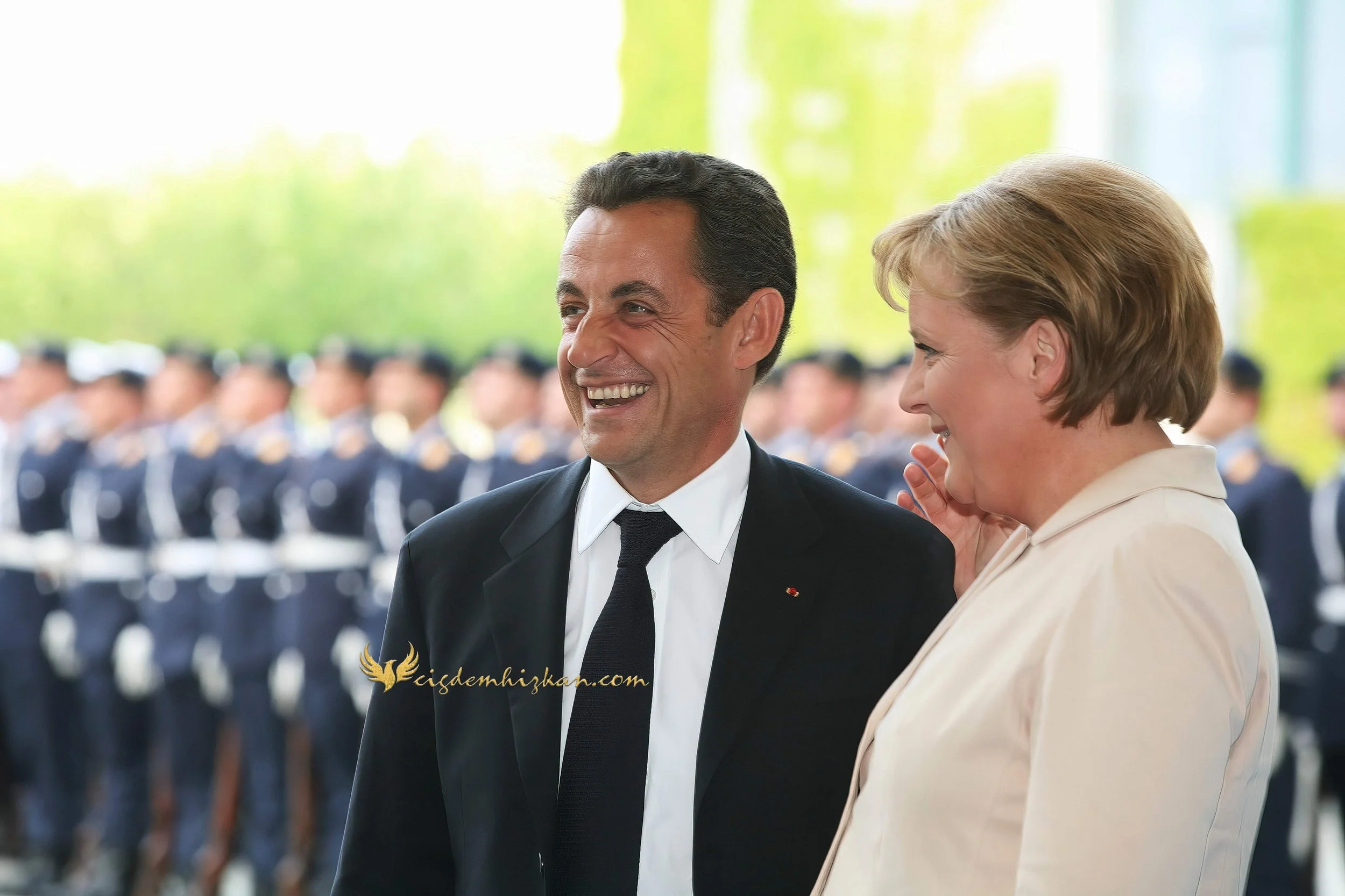 Chancellor Angela Merkel and President Nicolas Sarkozy - Berlin Bundestag 2007 - "Merkozy": Franco-German Relations - Sarkozy's inaugural visit to Berlin- Politics & Diplomacy