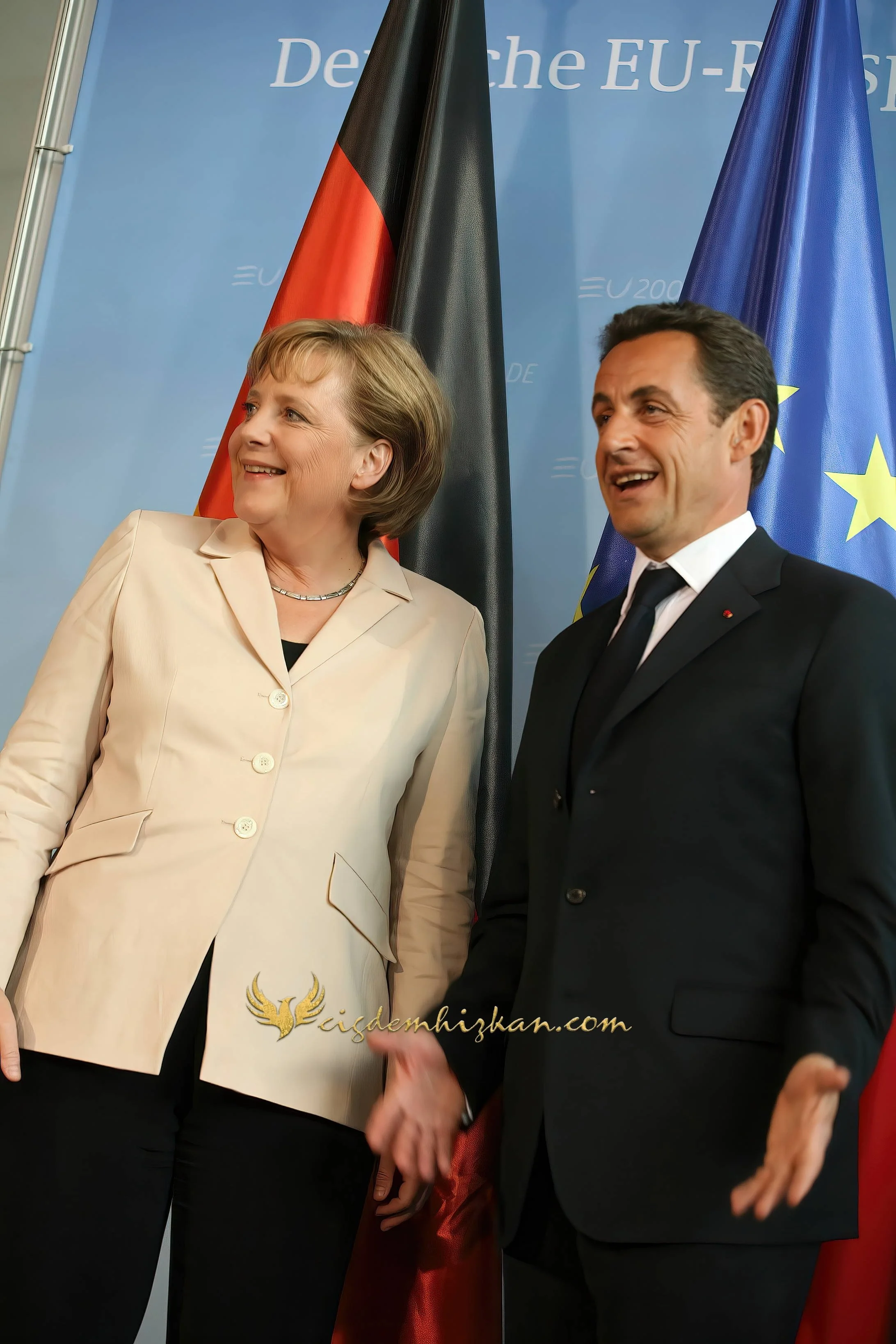 Chancellor Angela Merkel and President Nicolas Sarkozy - Berlin Bundestag 2007 - "Merkozy": Franco-German Relations - Sarkozy's inaugural visit to Berlin - Politics & Diplomacy
