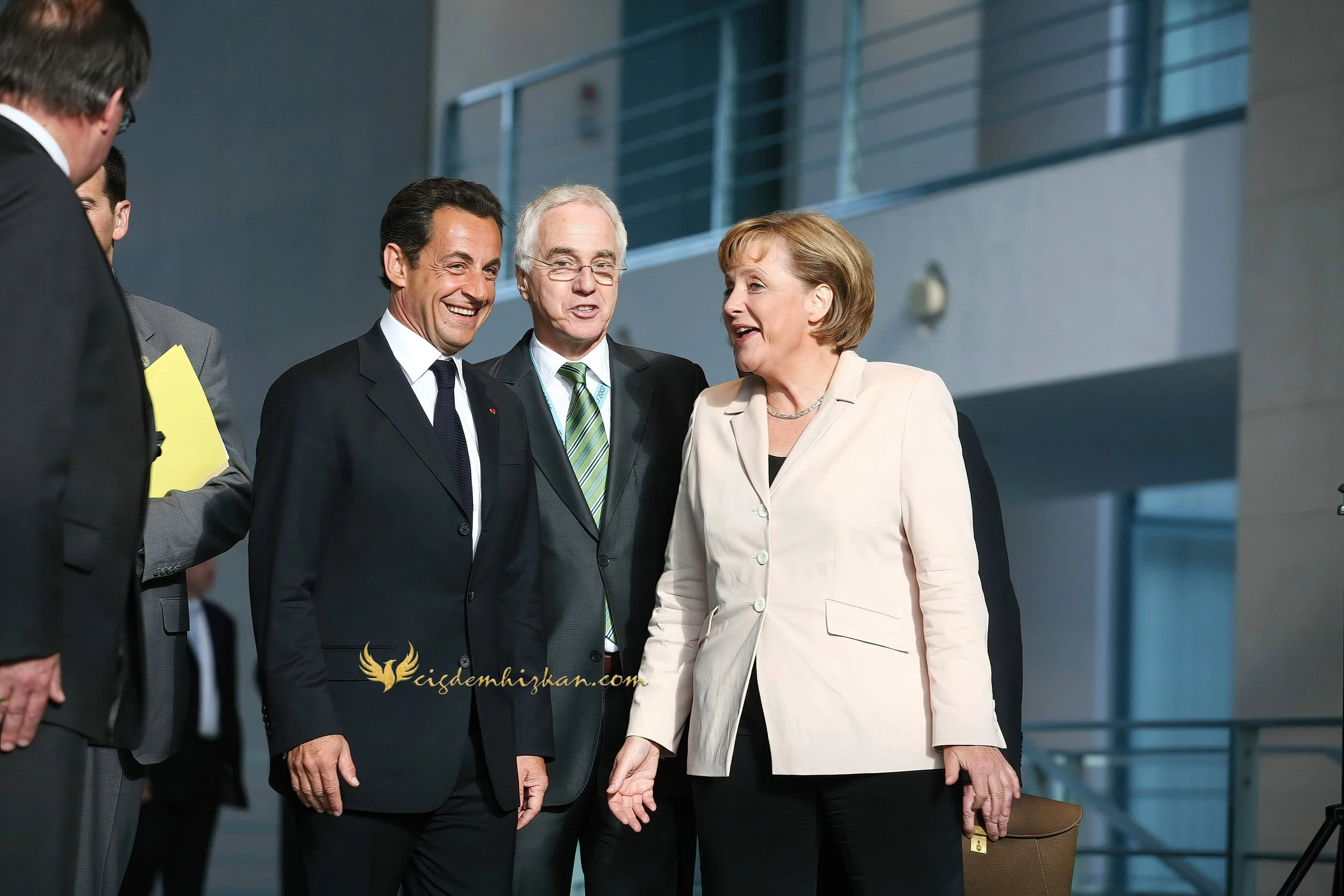Chancellor Angela Merkel and President Nicolas Sarkozy - Berlin Bundestag 2007 - "Merkozy": Franco-German Relations - Sarkozy's inaugural visit to Berlin - Politics & Diplomacy 