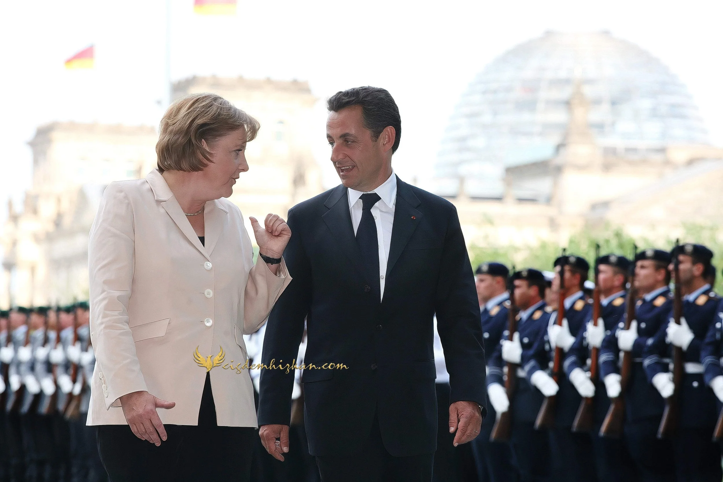 Chancellor Angela Merkel and President Nicolas Sarkozy - Berlin Bundestag 2007 - "Merkozy": Franco-German Relations - Sarkozy's inaugural visit to Berlin -  Politics & Diplomacy