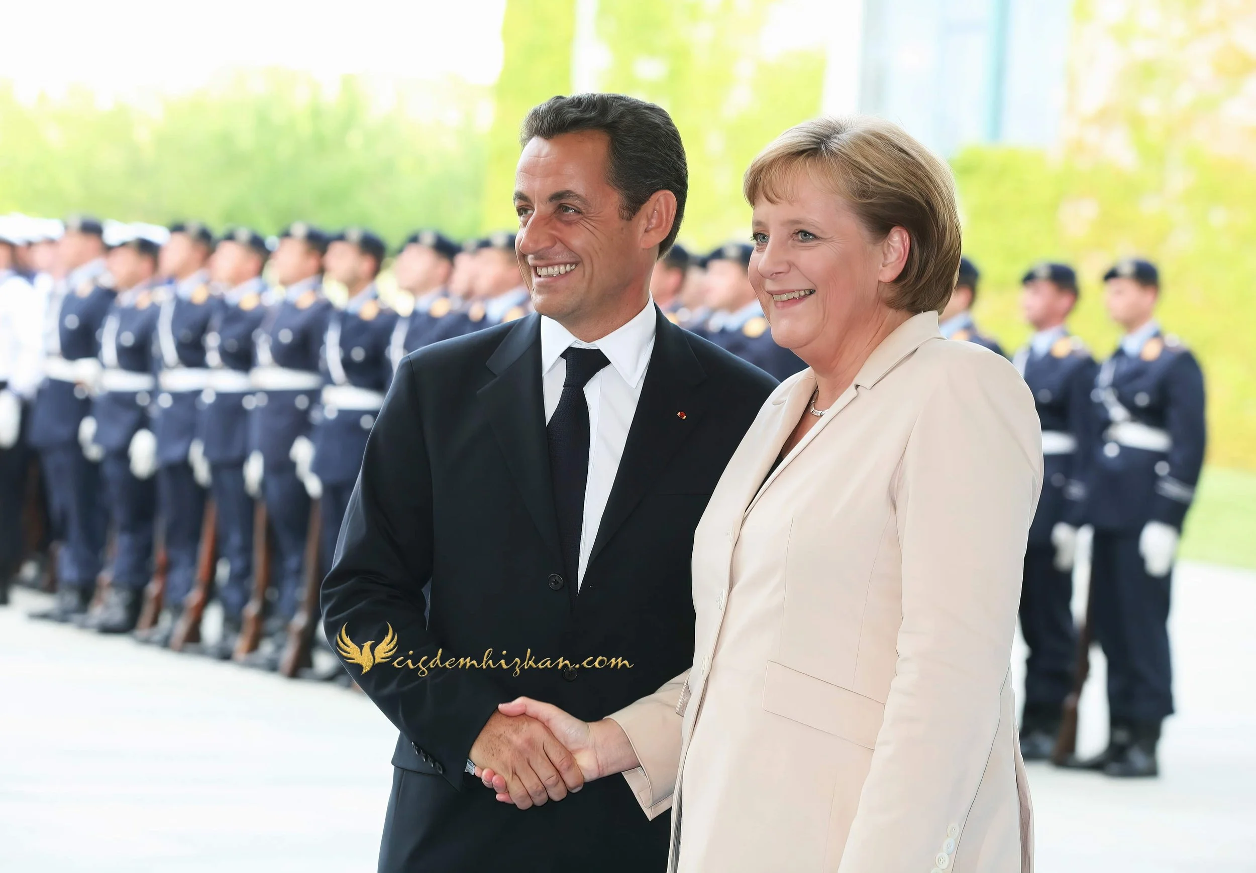 Chancellor Angela Merkel and President Nicolas Sarkozy - Berlin Bundestag 2007 - "Merkozy": Franco-German Relations - Sarkozy's inaugural visit to Berlin- Politics & Diplomacy