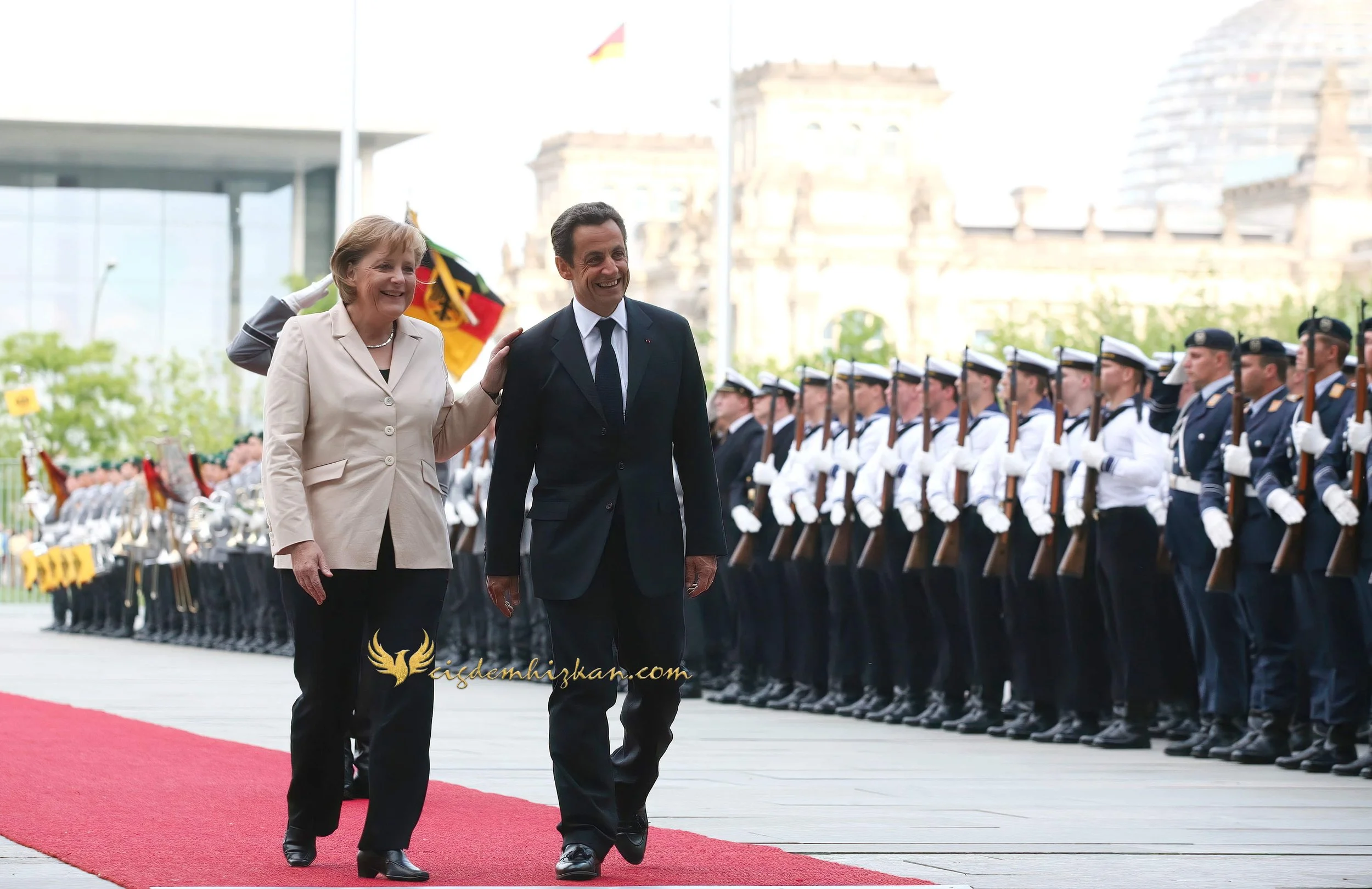 Chancellor Angela Merkel and President Nicolas Sarkozy - Berlin Bundestag 2007 - "Merkozy": Franco-German Relations - Sarkozy's inaugural visit to Berlin - - Politics & Diplomacy