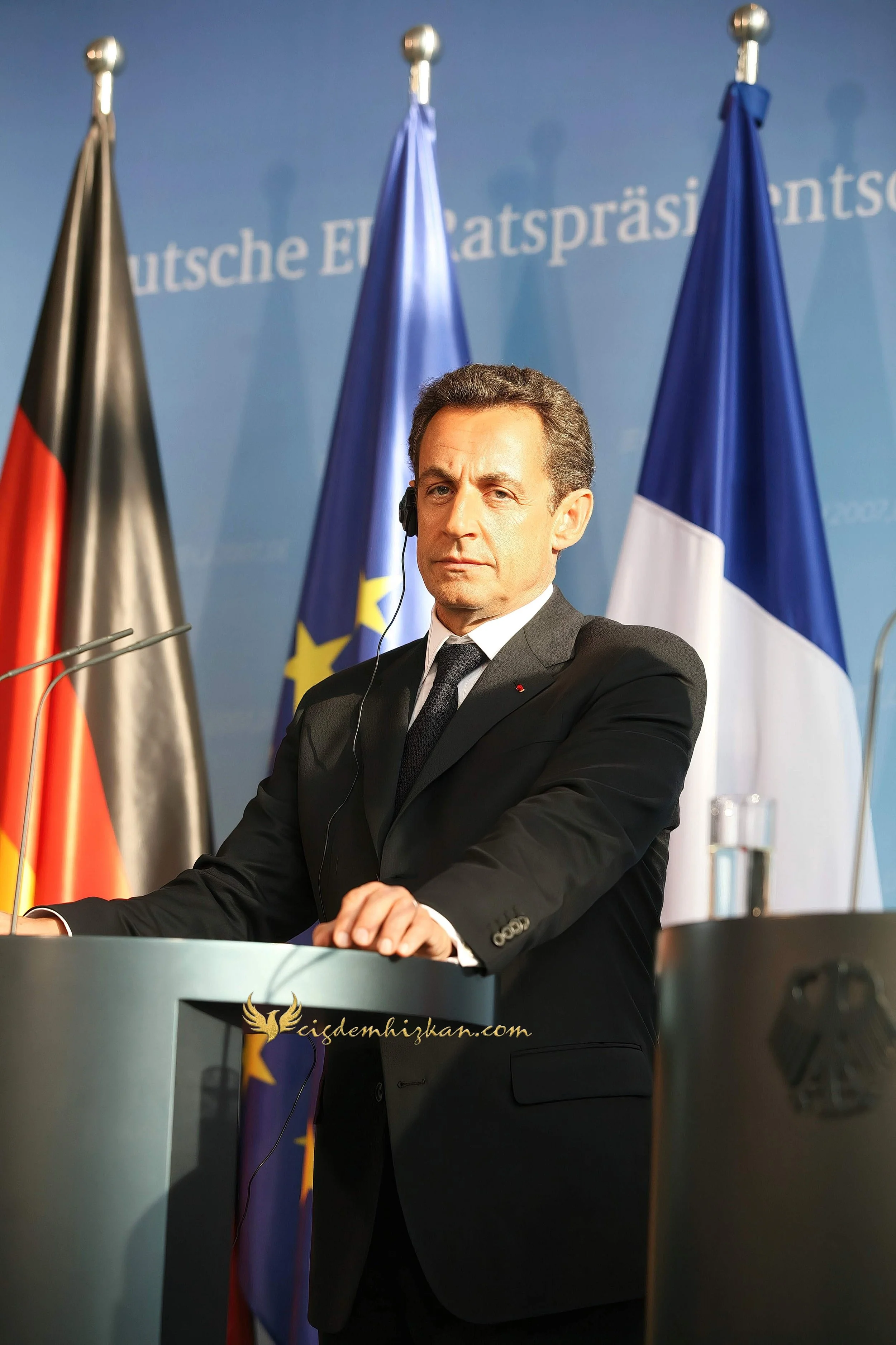 Chancellor Angela Merkel and President Nicolas Sarkozy - Berlin Bundestag 2007 - "Merkozy": Franco-German Relations - Sarkozy's inaugural visit to Berlin - Politics & Diplomacy