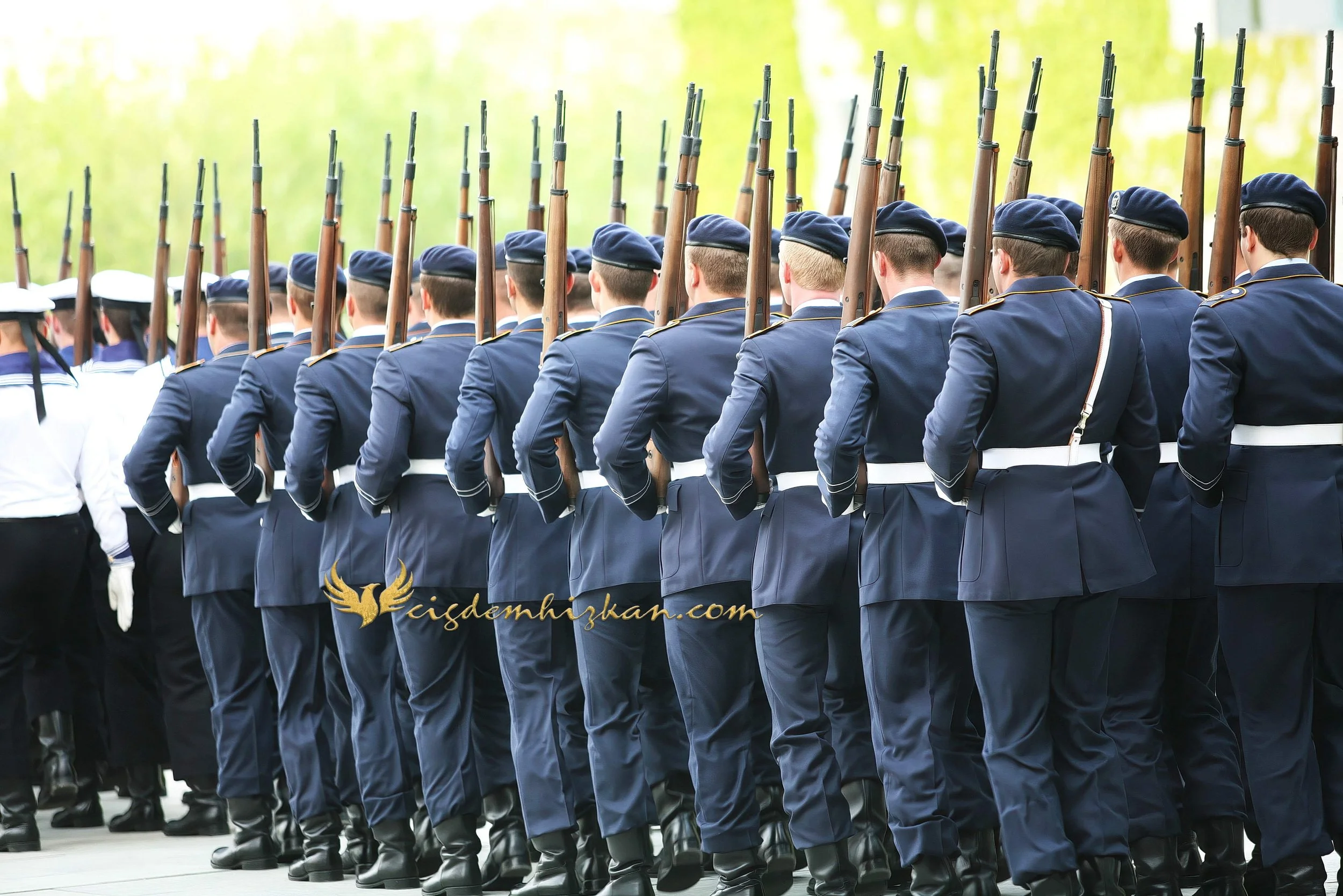 Chancellor Angela Merkel and President Nicolas Sarkozy - Berlin Bundestag 2007 - "Merkozy": Franco-German Relations - Sarkozy's inaugural visit to Berlin - Military Ceremony