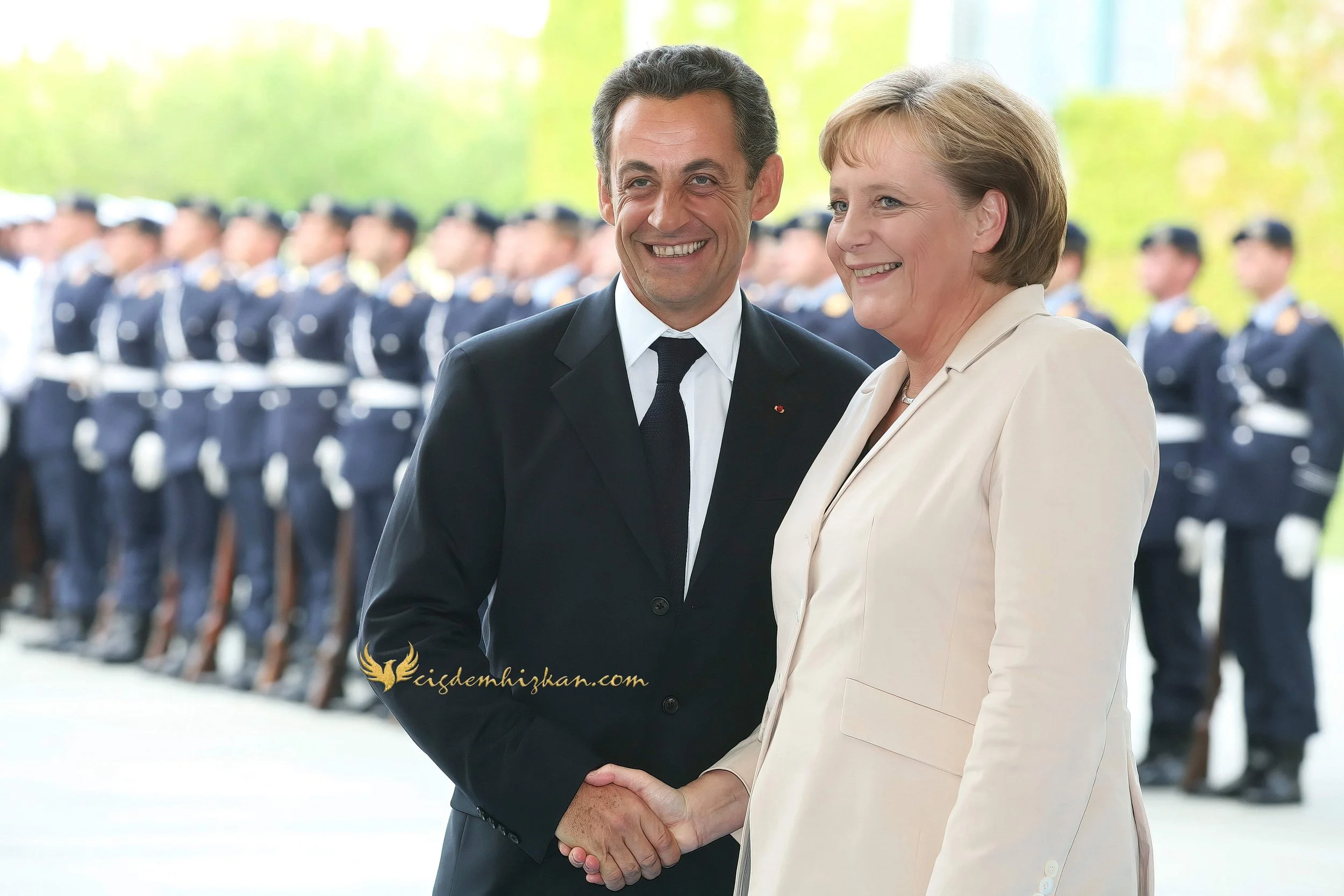 Chancellor Angela Merkel and President Nicolas Sarkozy - Berlin Bundestag 2007 - "Merkozy": Franco-German Relations - Sarkozy's inaugural visit to Berlin- Politics & Diplomacy