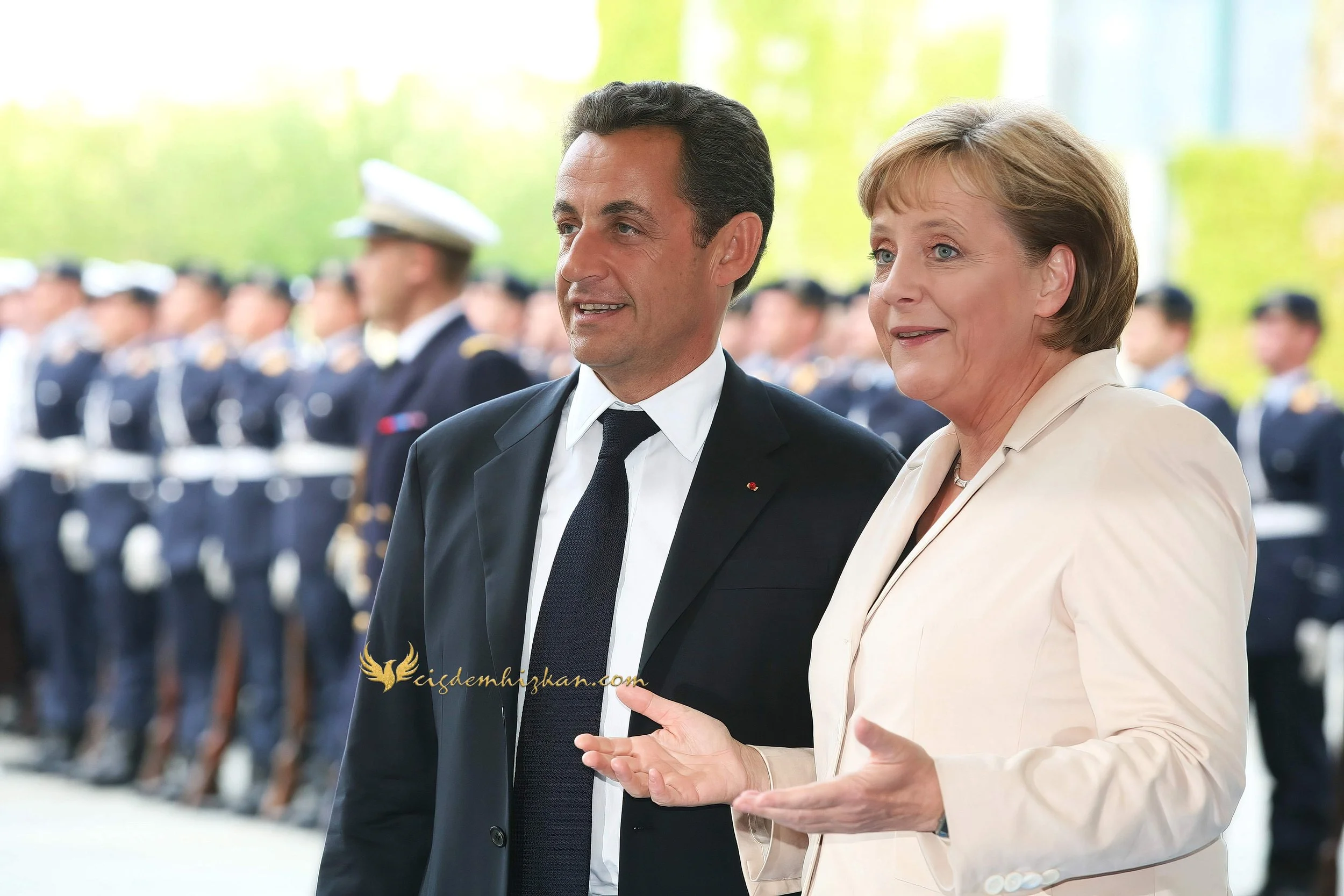 Chancellor Angela Merkel and President Nicolas Sarkozy - Berlin Bundestag 2007 - "Merkozy": Franco-German Relations - Sarkozy's inaugural visit to Berlin- Politics & Diplomacy