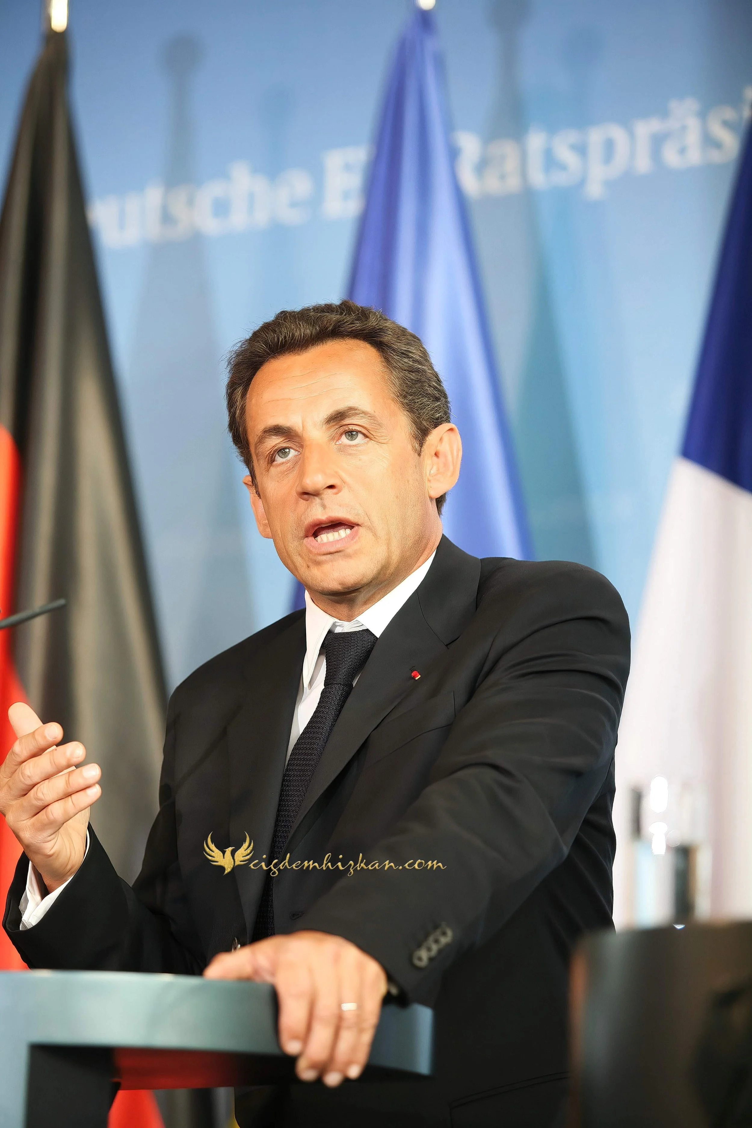 Chancellor Angela Merkel and President Nicolas Sarkozy - Berlin Bundestag 2007 - "Merkozy": Franco-German Relations - Sarkozy's inaugural visit to Berlin- Politics & Diplomacy