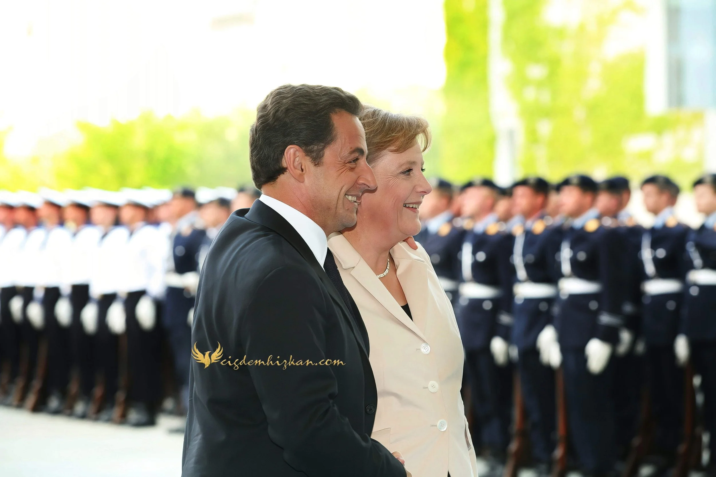 Chancellor Angela Merkel and President Nicolas Sarkozy - Berlin Bundestag 2007 - "Merkozy": Franco-German Relations - Sarkozy's inaugural visit to Berlin- Politics & Diplomacy