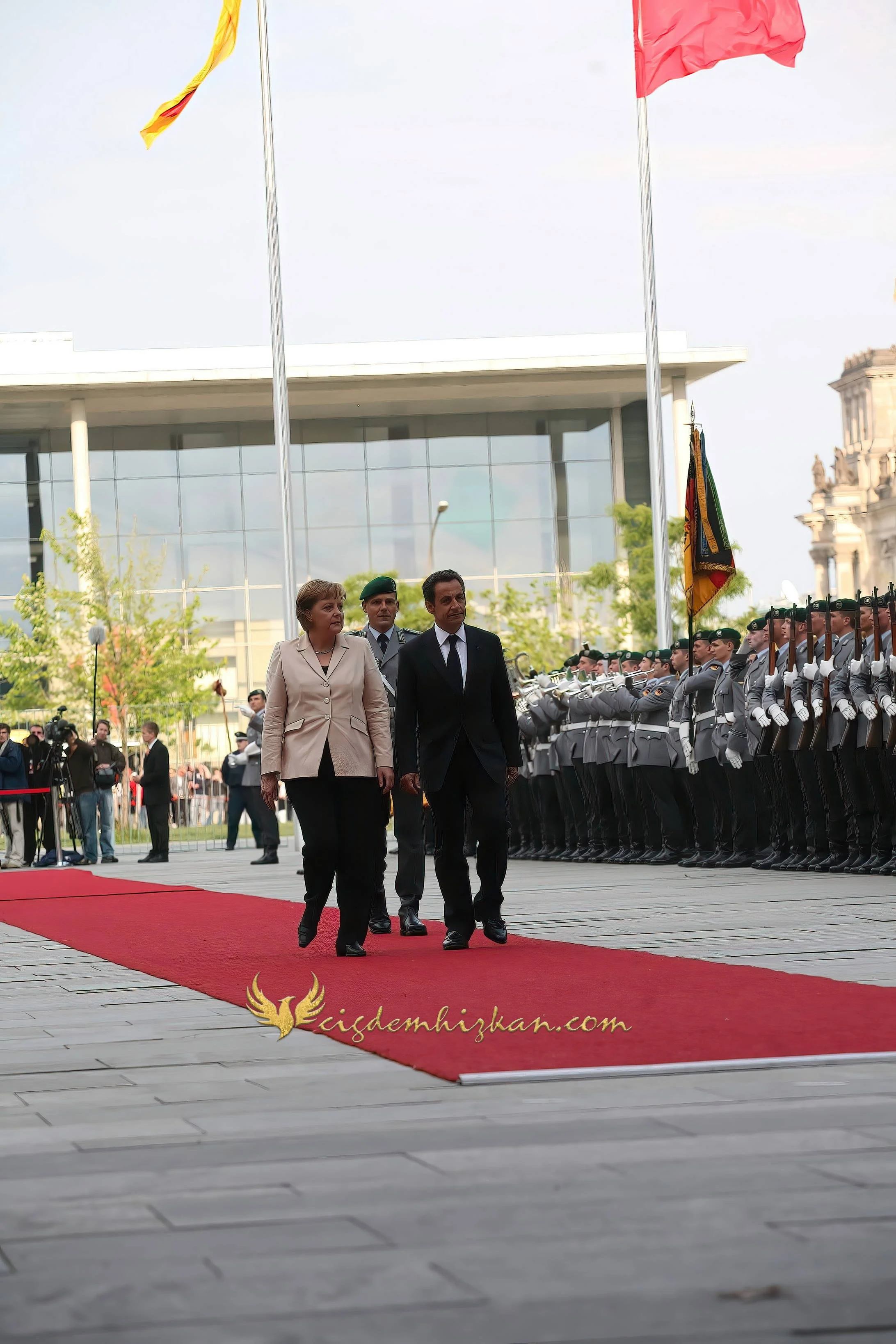 Chancellor Angela Merkel and President Nicolas Sarkozy - Berlin Bundestag 2007 - "Merkozy": Franco-German Relations - Sarkozy's inaugural visit to Berlin -  Politics & Diplomacy