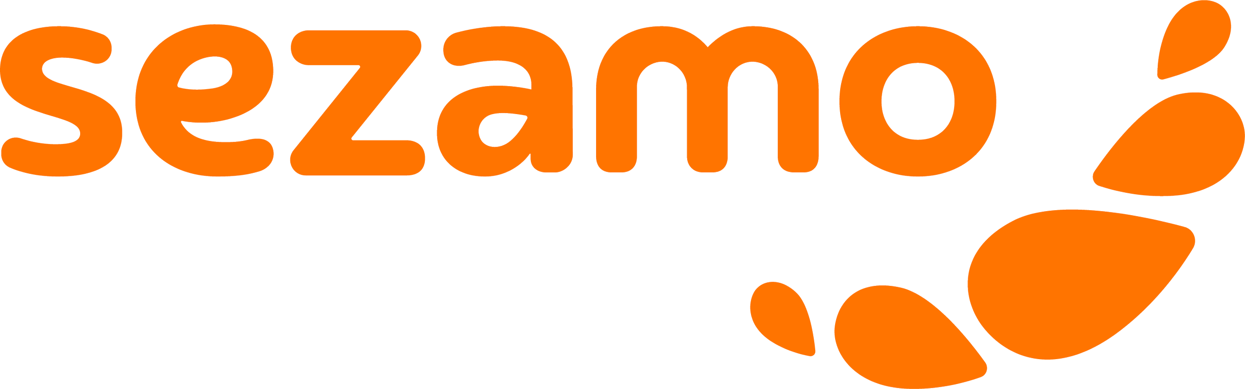 The image shows reggae-style text in bold orange letters spelling 'Sezamo', with a stylized orange leaf or flame behind the text.