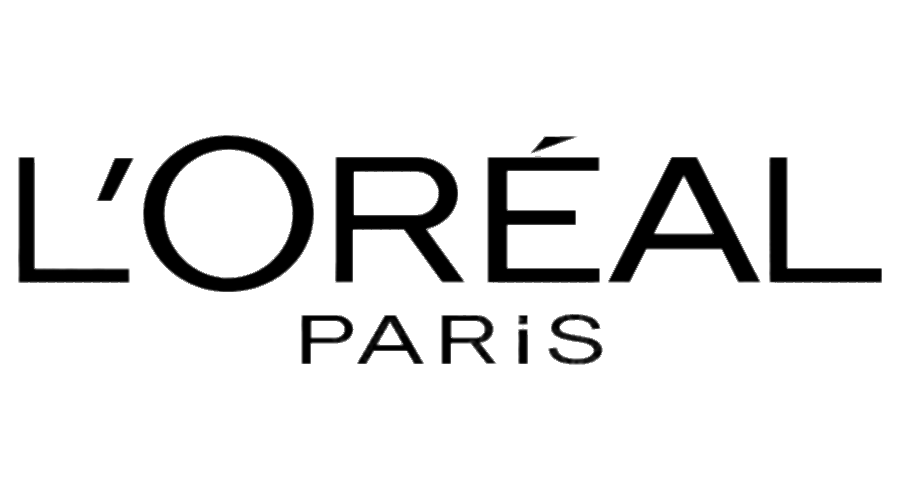 L'Oreal Paris logo in white on black background.