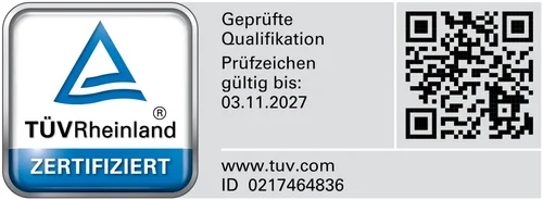 Prüfzeichen TÜV Rheinland, AI Trainer, Zertifikatsnummer 0217464836