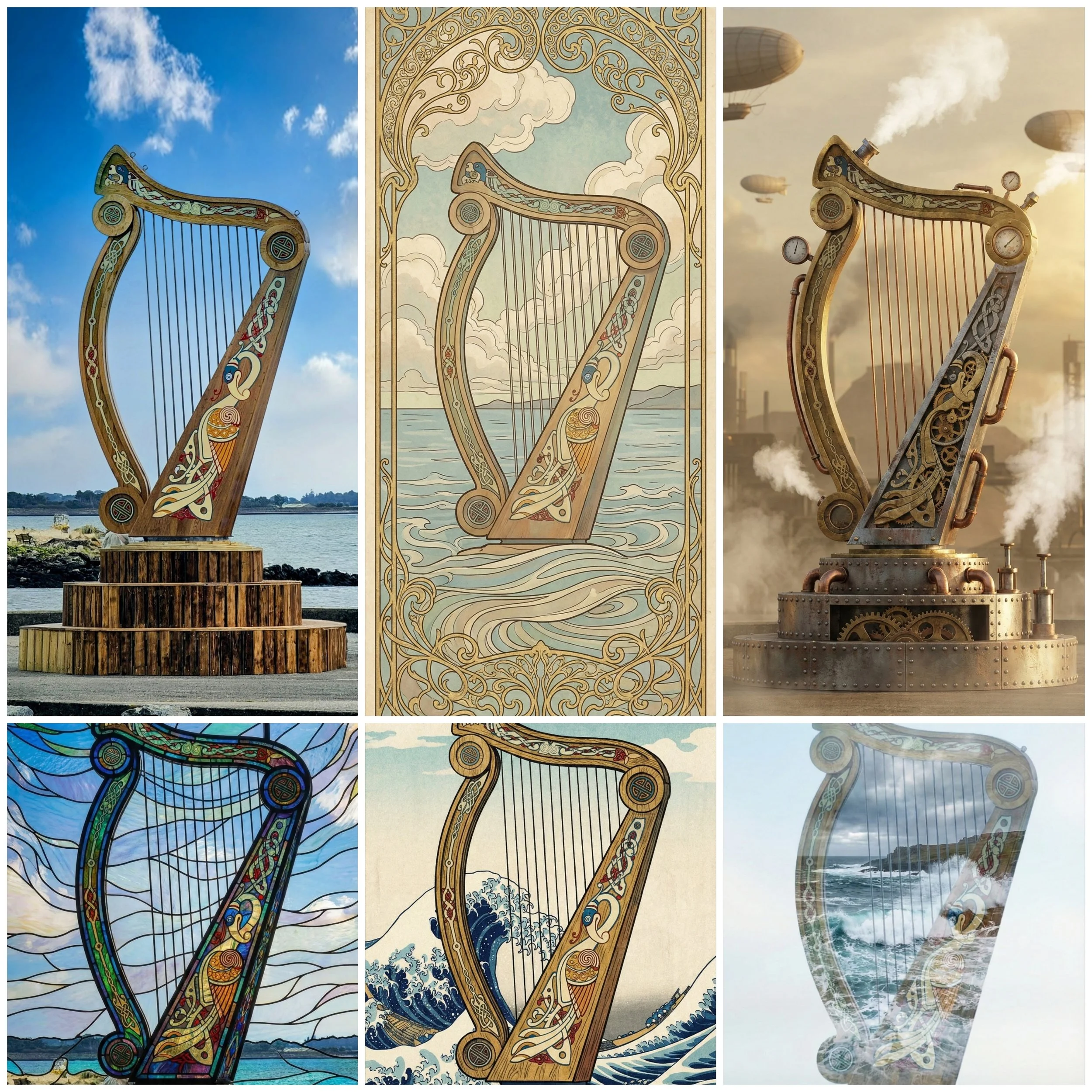 Strings by the Sea – Digital Wallpaper Collection (no watermarks)