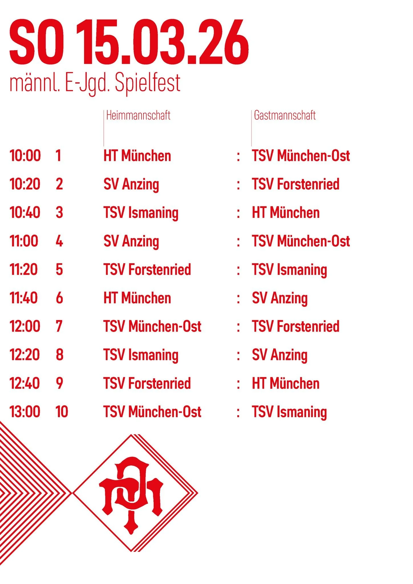 männl. E-turnier 15 . März 2026 
