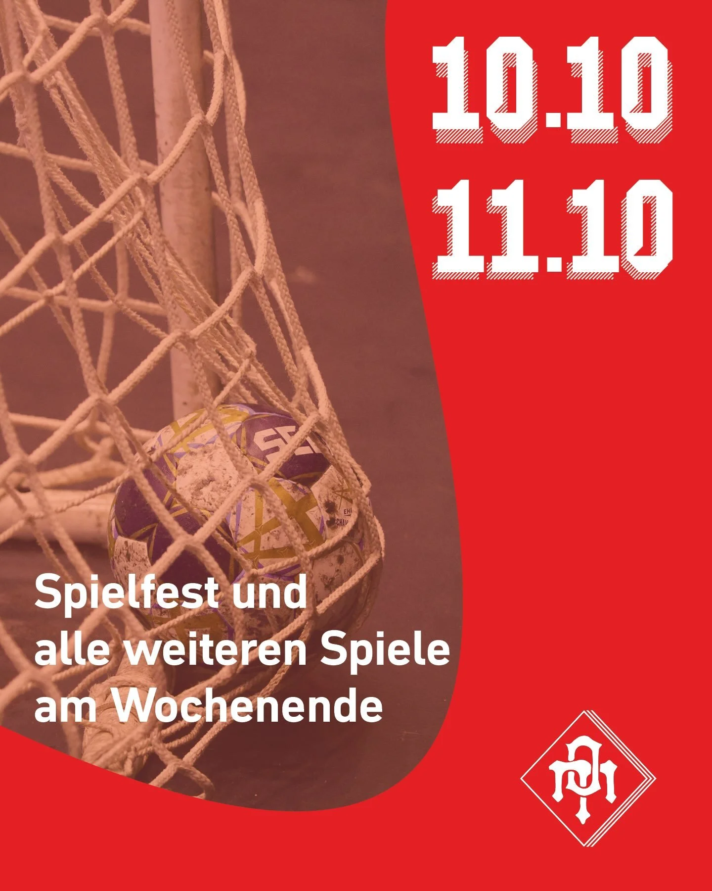 Morgen ist Spielfest unserer Bambinis und weibl. E! Lasst die Halle toben und kommt auch am Sonntag zu unseren Heimspielen der m&auml;nnlichen und weiblichen D Jugend, der weiblichen A und der Frauen 1. 
Wir dr&uuml;cken allen Teams die Daumen und w&
