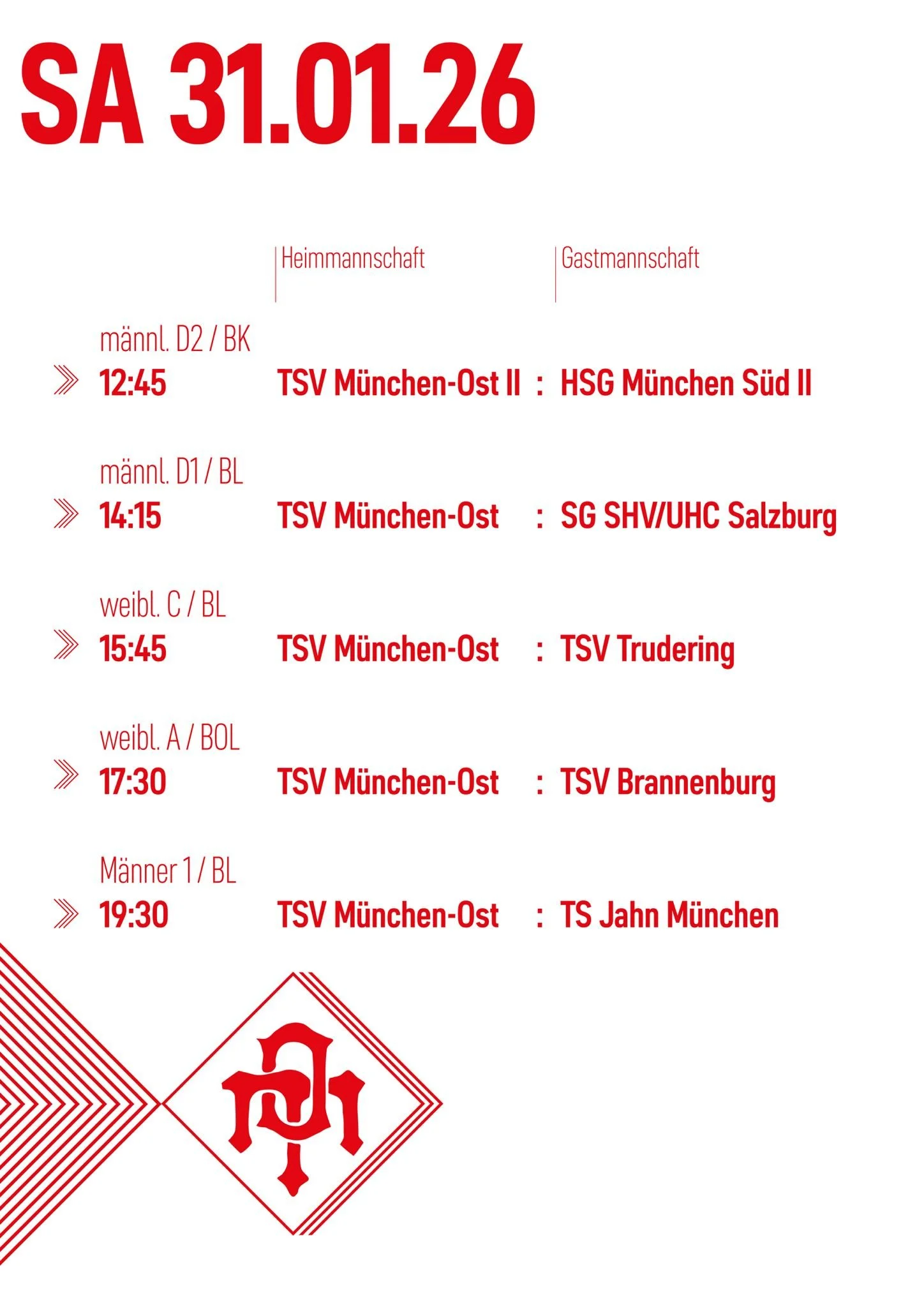 Heimspiele 31.01. &amp; 01.02.2026