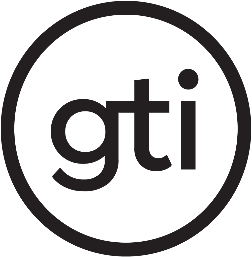 Black circular logo with the lowercase letters 'gti' in the center.