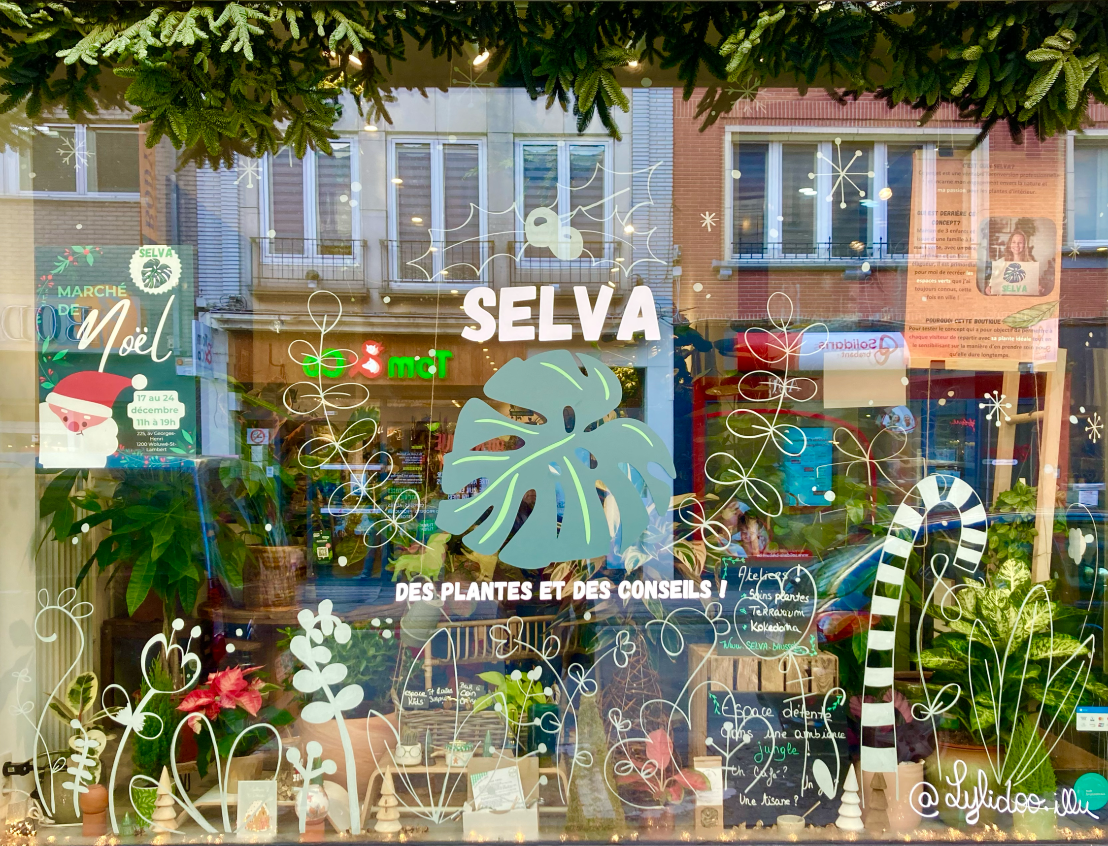 Création d'une fresque de Noël pour la vitrine de Selva (Georges-Henri) ☼ Novembre 2025 & 2026