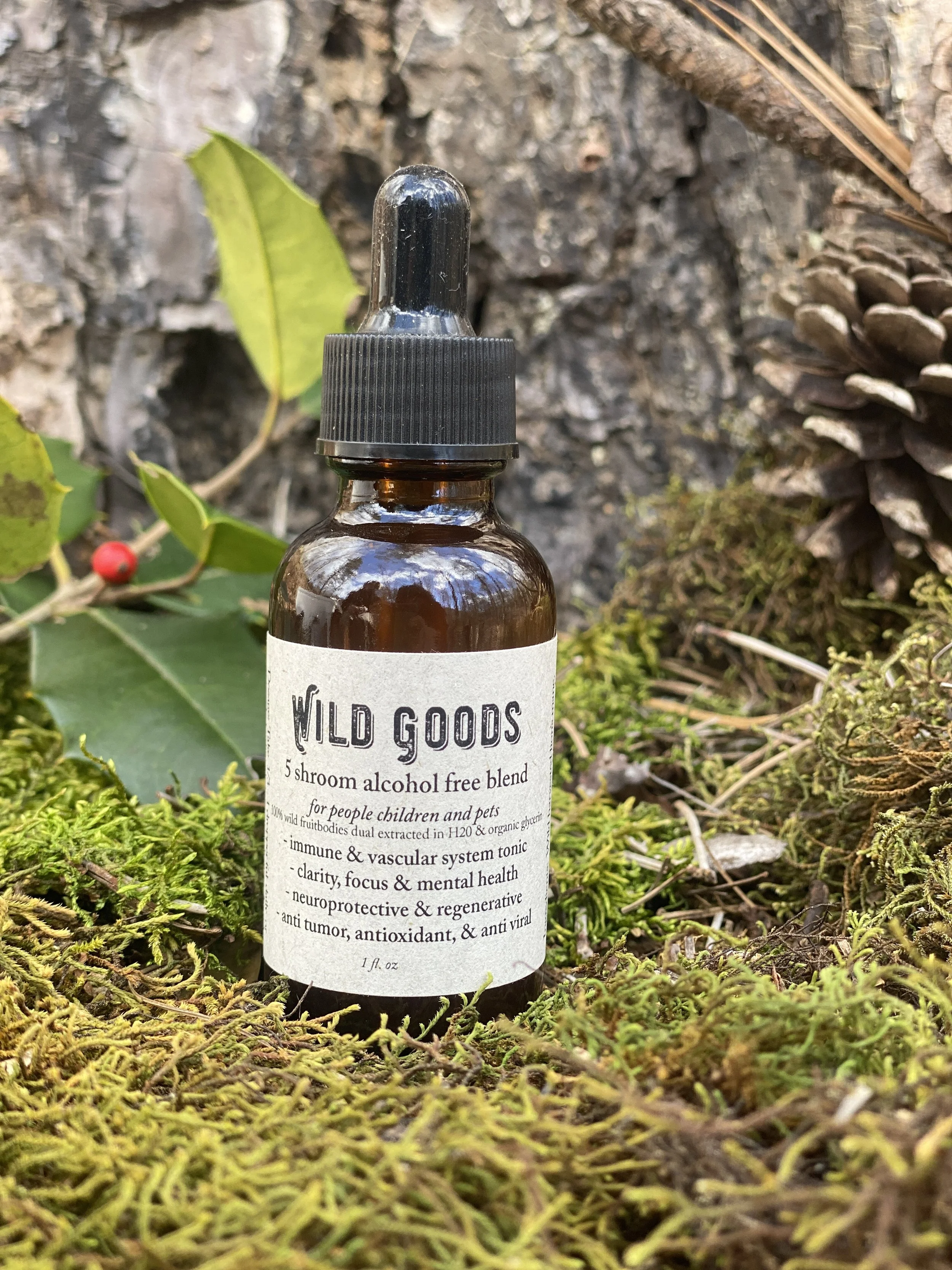 5 shroom organic glycerin tincture - alcohol free