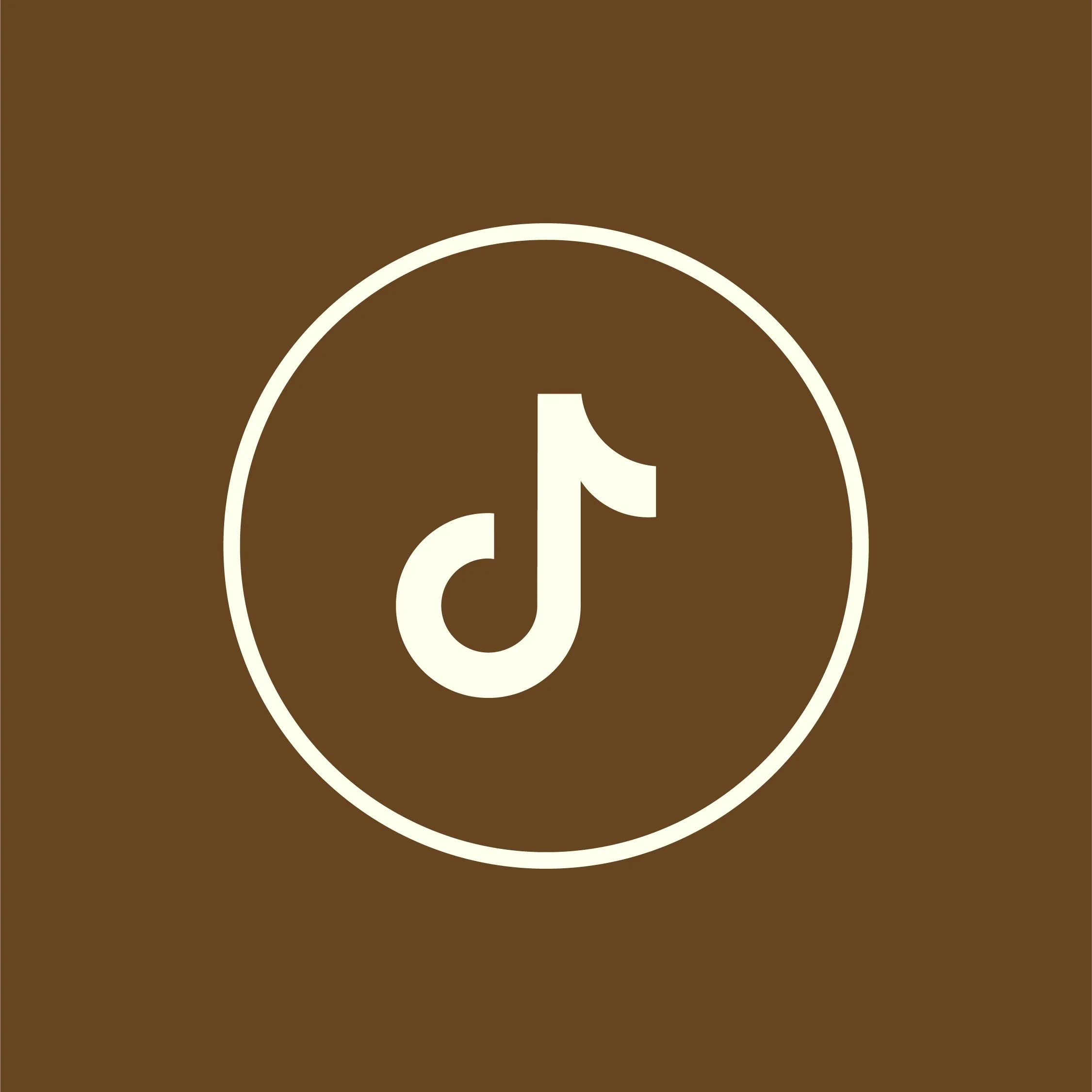 TikTok logo with brown background