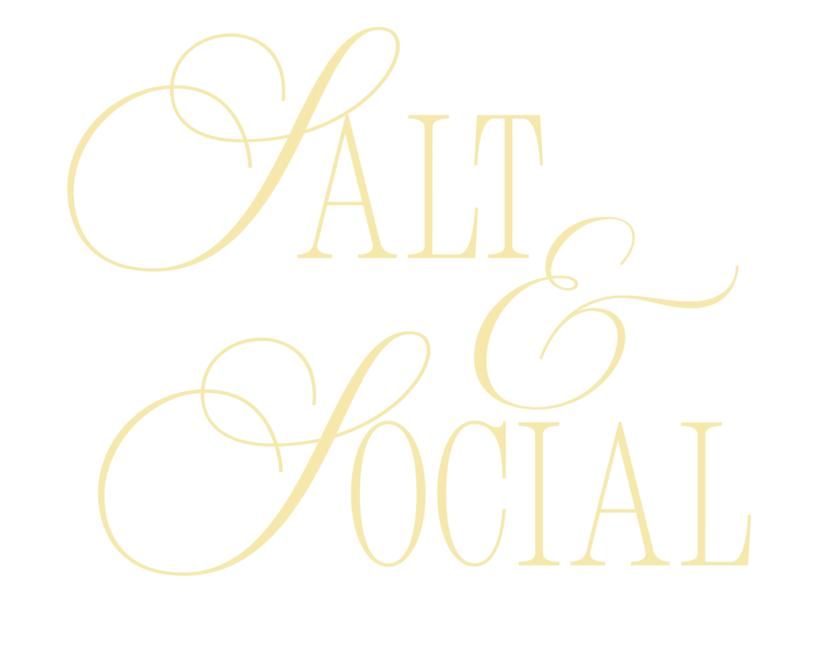 Elegant cream-colored script text reading 'Talk & Social' on a black background.