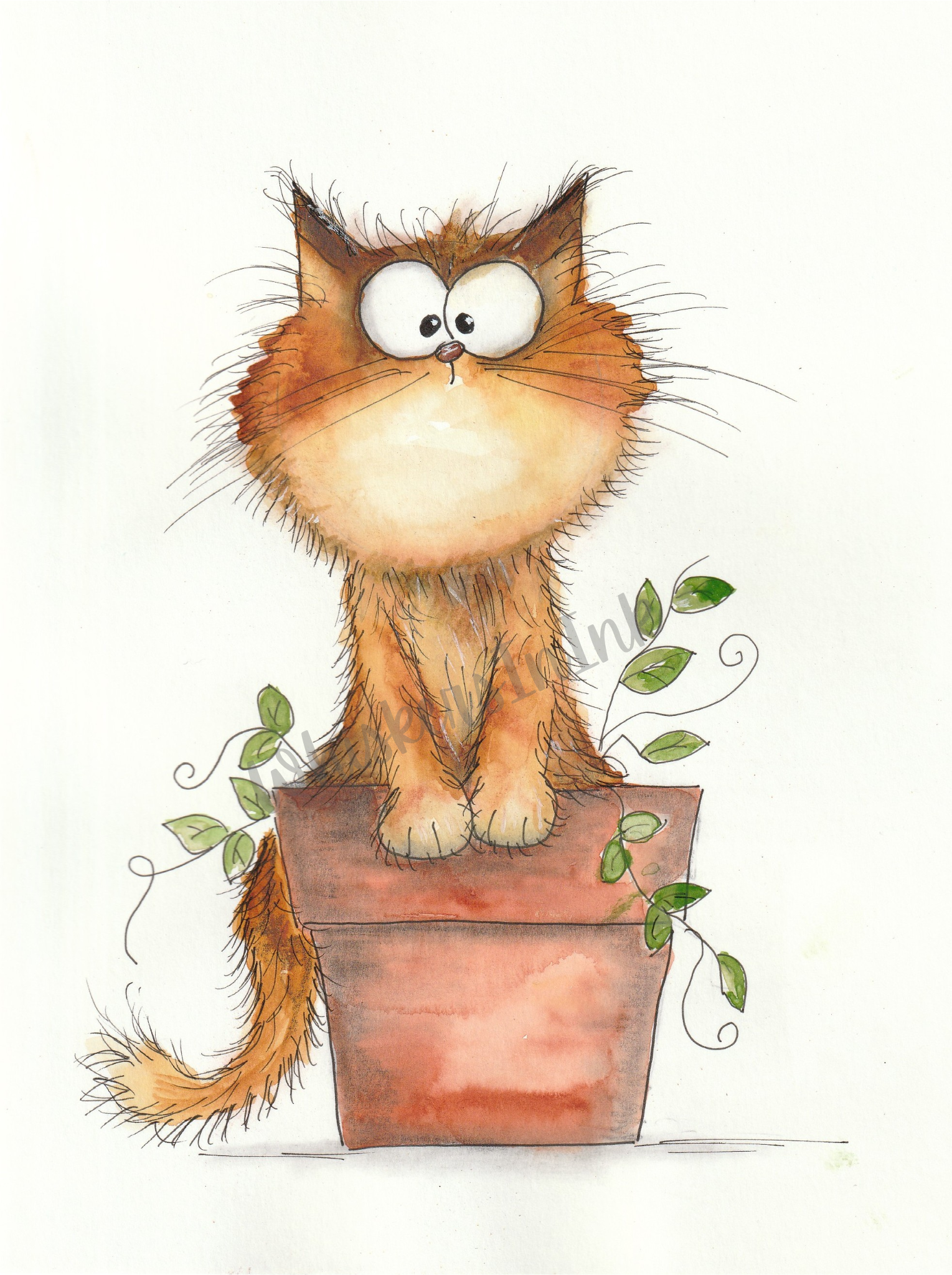 Kitty in a Flowerpot - I bloom where I am planted