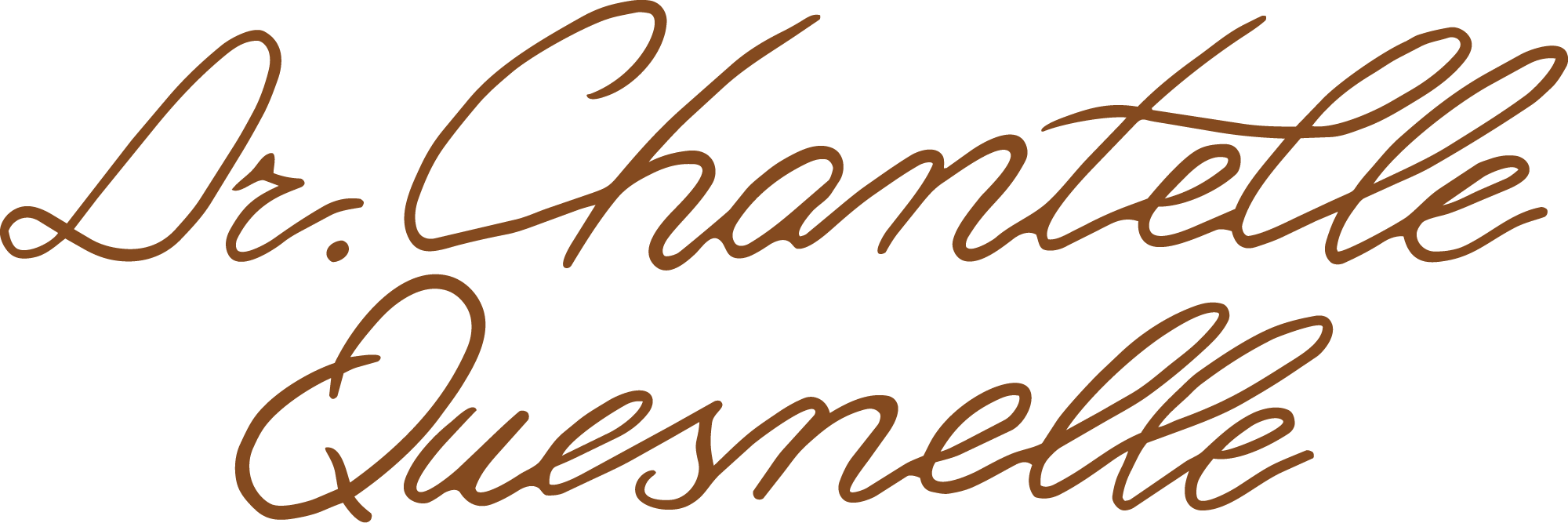 Logo with the text 'Dr. Chantele Quesnelle' in cursive brown font.