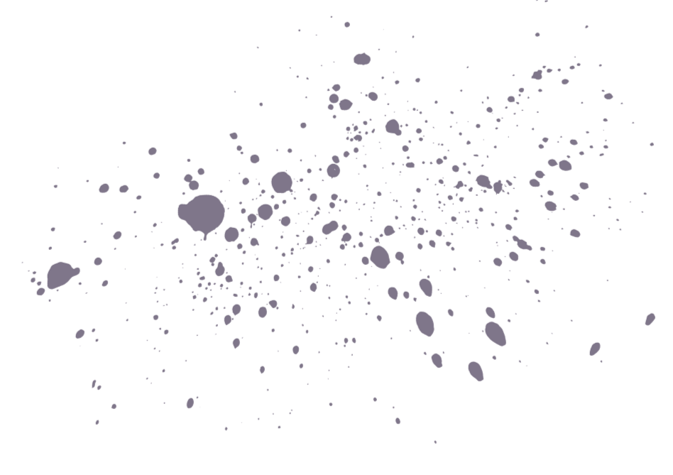 Black background with scattered purple dots varying in size, resembling a star field or cosmic spray.