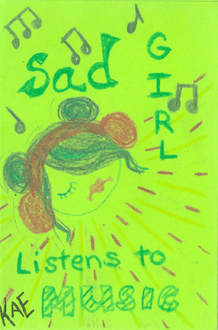 Sad Girl Listens to Music (physical copy)