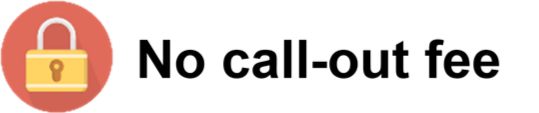 An image that highlights that Locksmithery does NOT charge a call out fee.