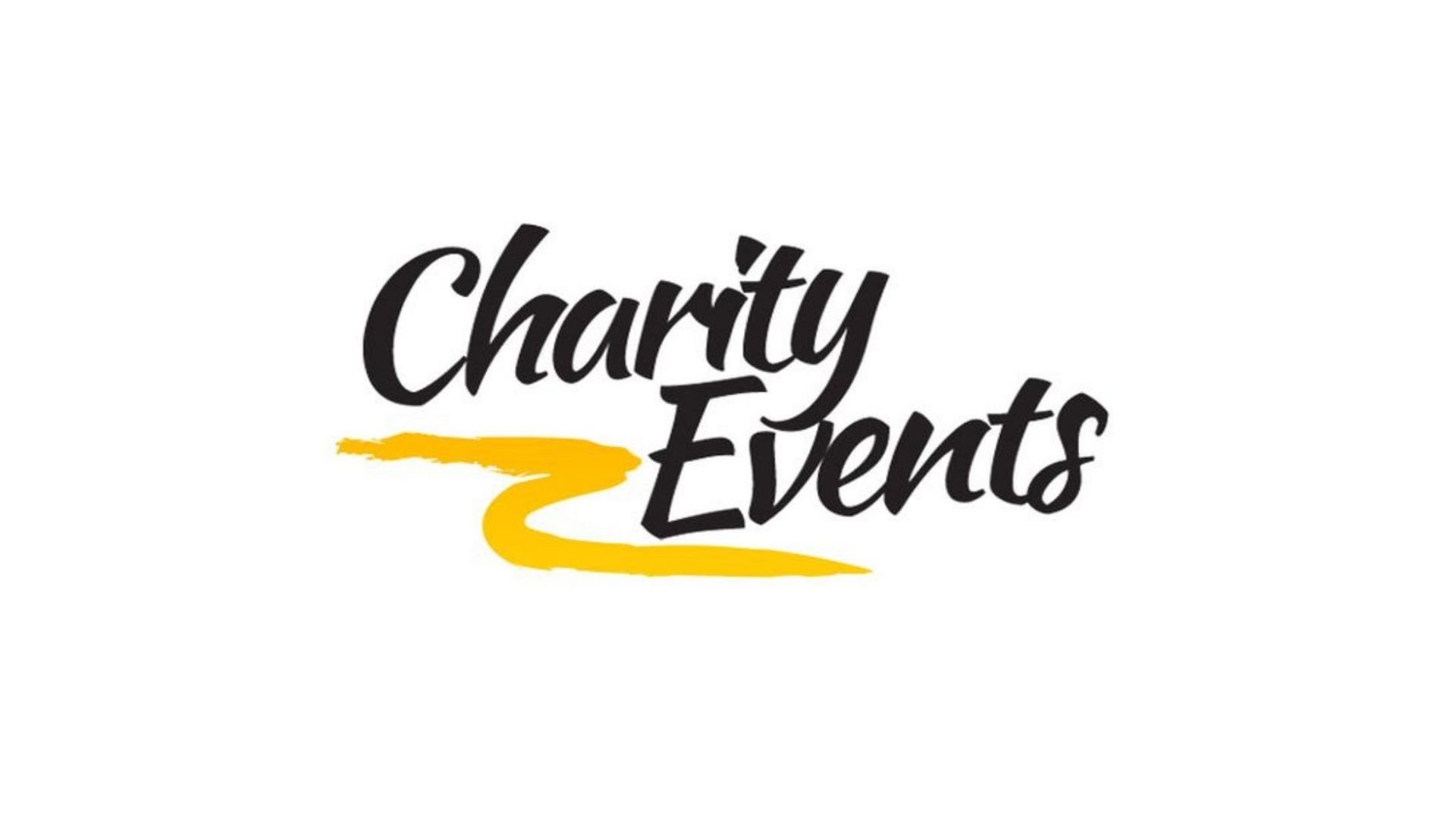 The words charity event in black with a yellow line below with text to the right highlighting that Locksmithery is committed to run at least 2 charity events to help spread awareness and vital funds.