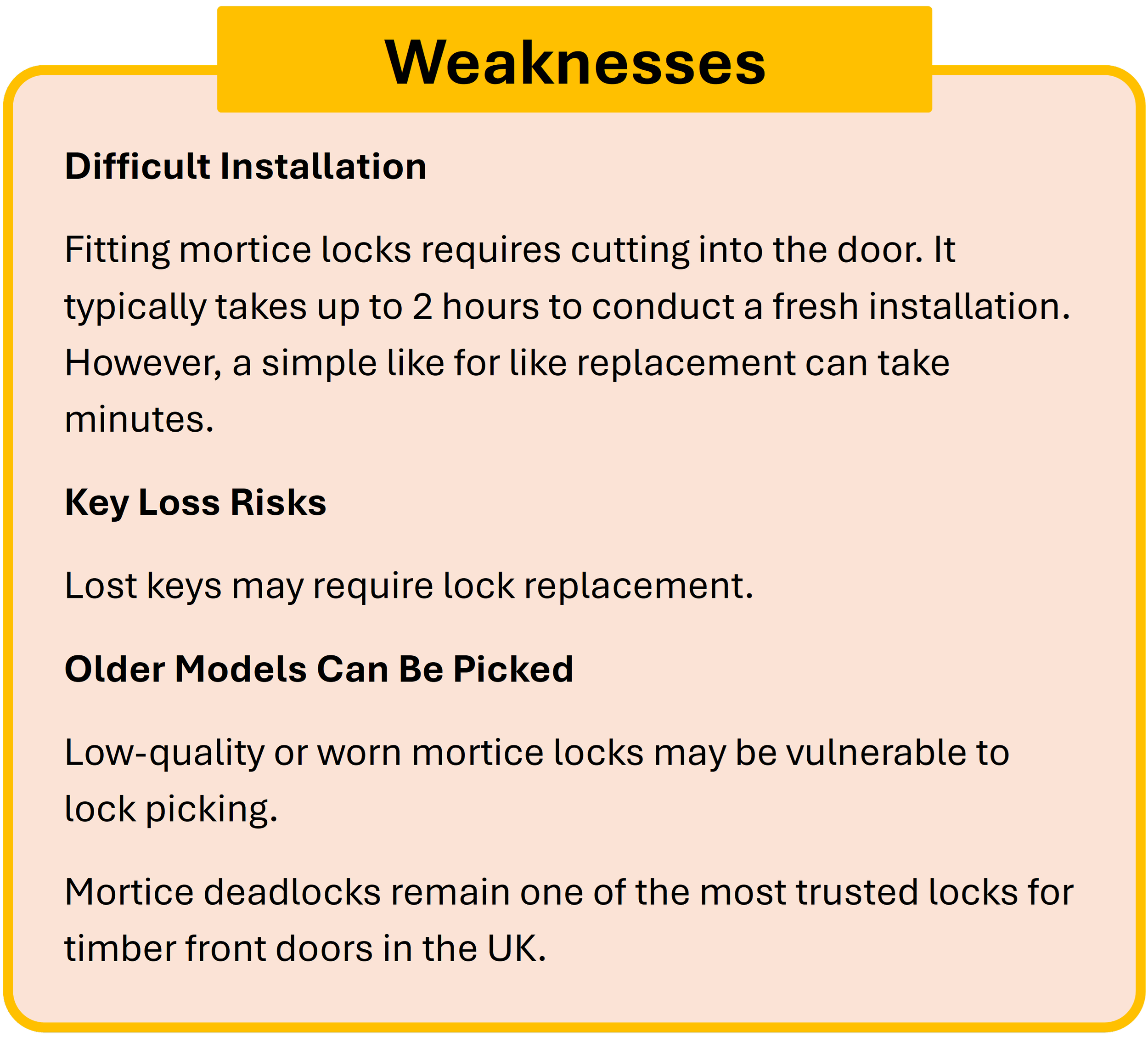 A custom box that highlights the weankesses of mortice locks.